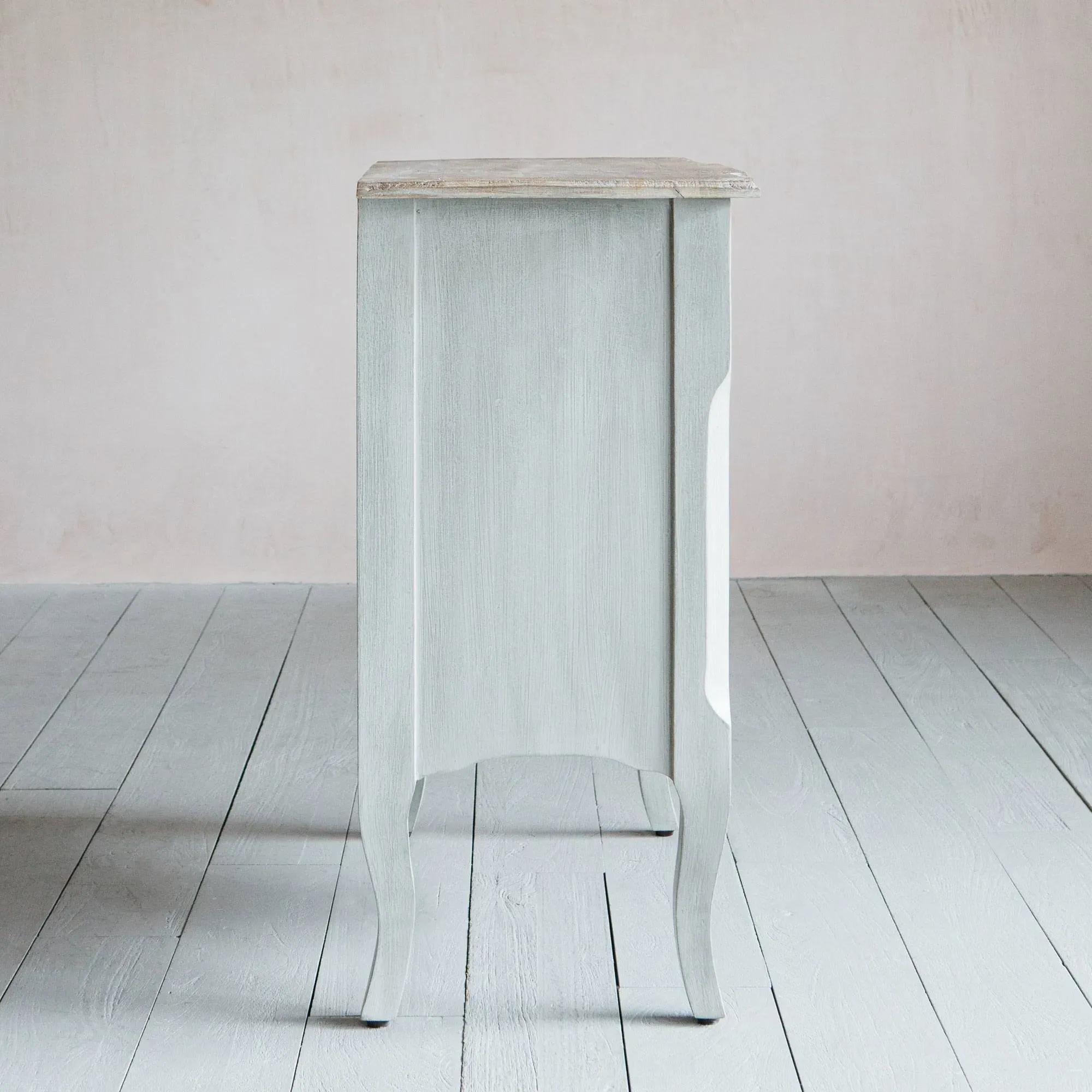 Three Drawer French Chest of Drawers - Light Grey, Mango Wood