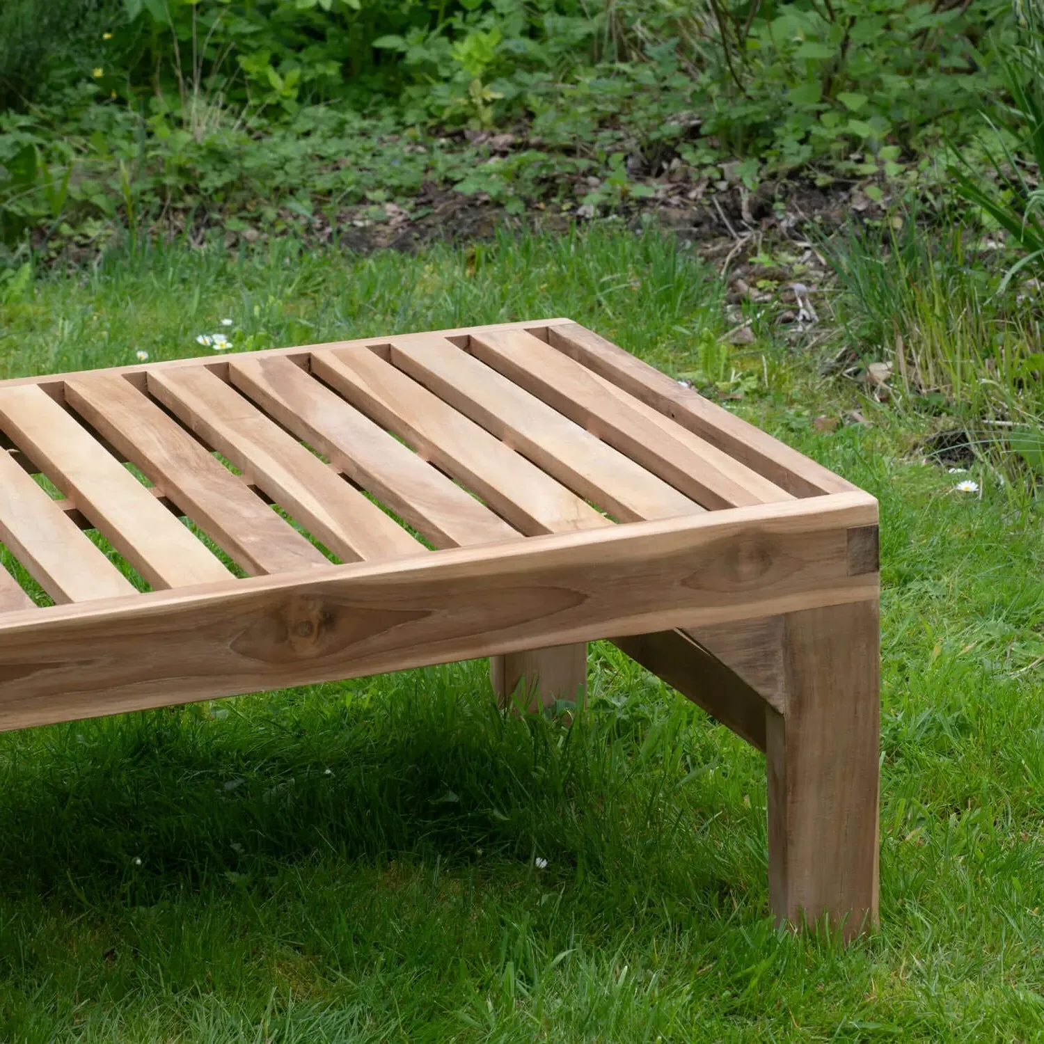 Tiana Teak Sun Lounger with Wheels