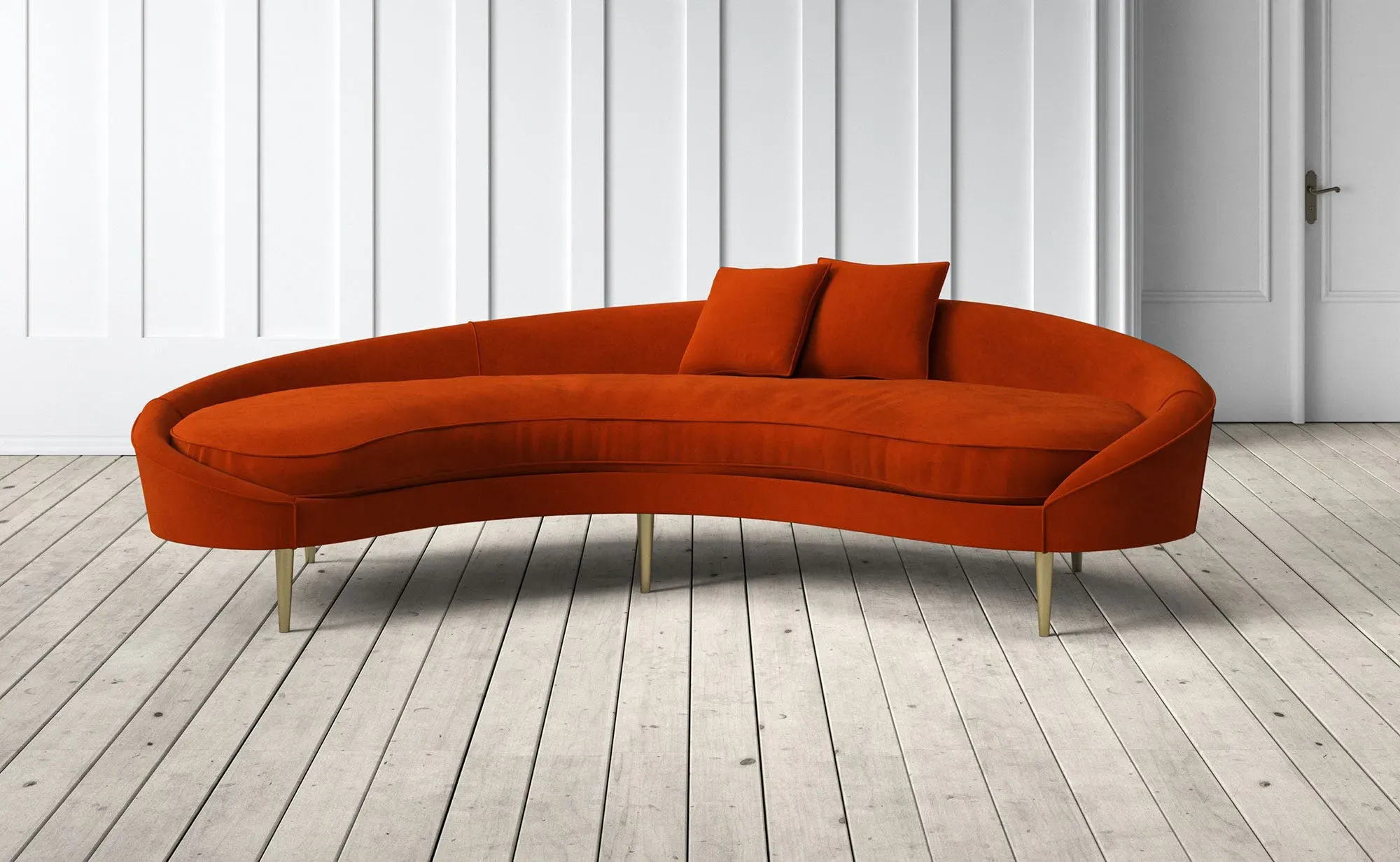 Tiffany 3-Seater Left Hand Curved Sofa - Carnelian, Velvet image