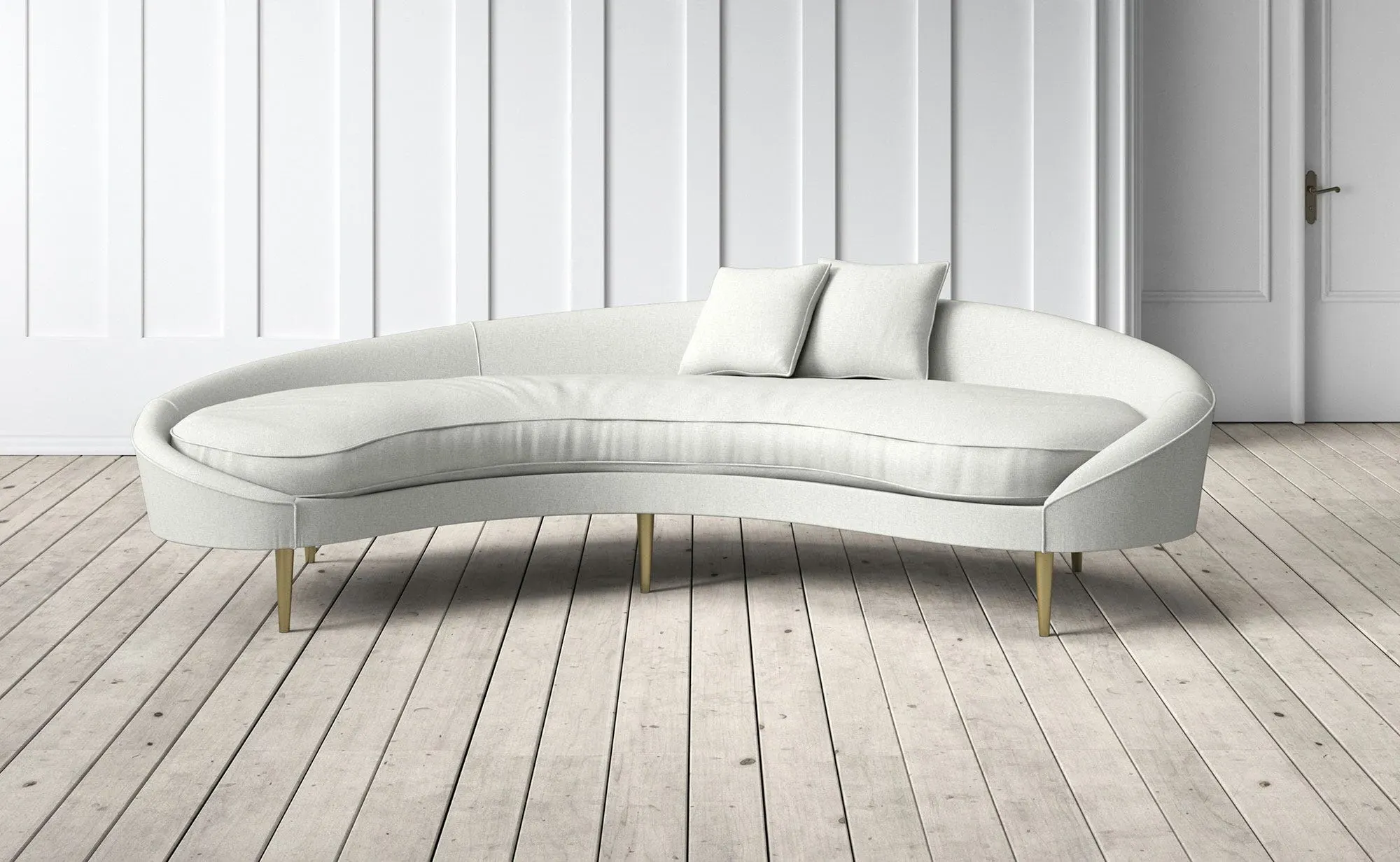 Tiffany 3-Seater Left Hand Curved Sofa - Mink, Linen