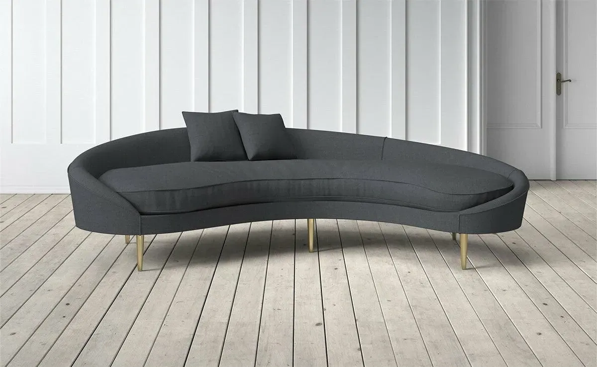 Tiffany 3-Seater Right Hand Facing Curved Sofa - Grey