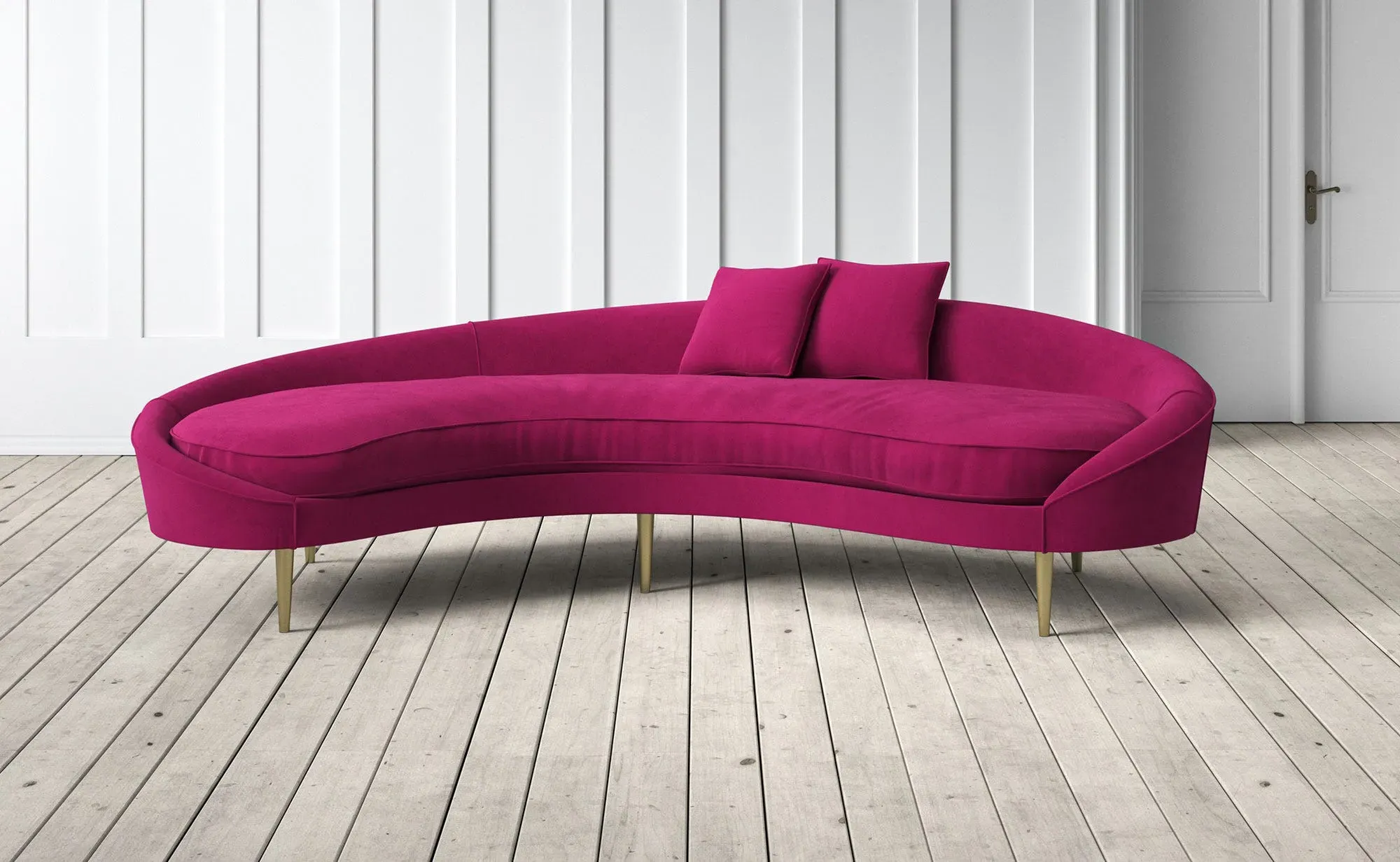 Tiffany Left Hand 3-Seater Curved Sofa