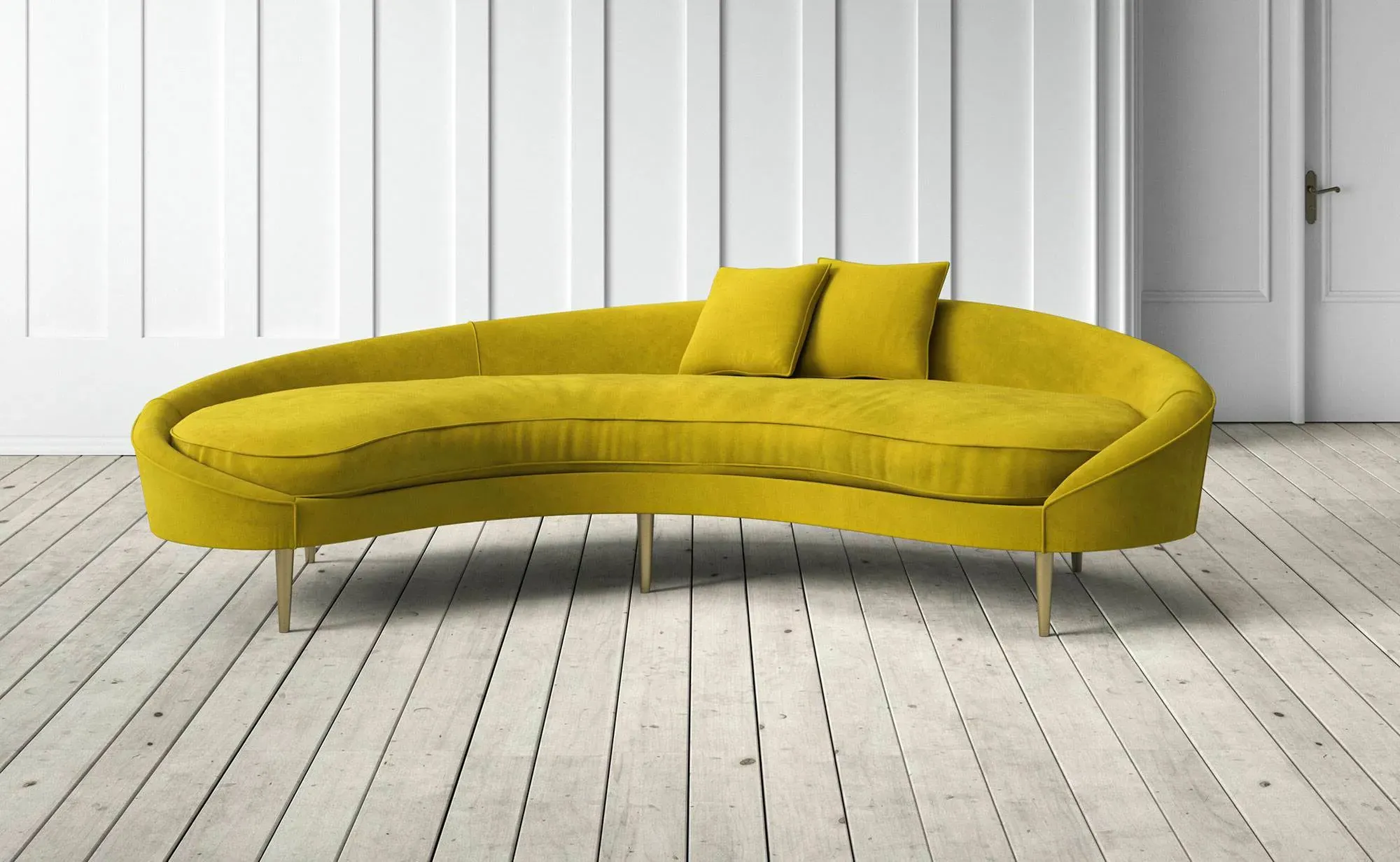 Tiffany Left Hand Facing 3-Seater Sofa - Wattle, Velvet