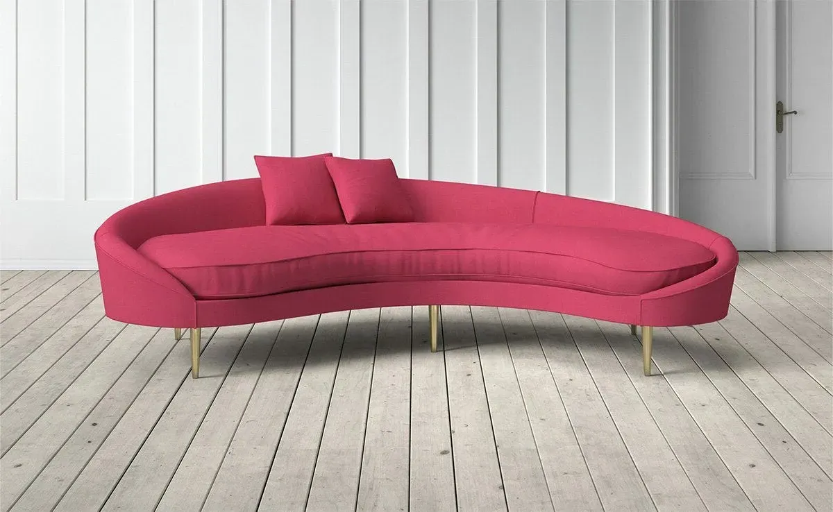 Tiffany Right-Handed 3-Seater Curved Sofa - Teaberry, Linara image