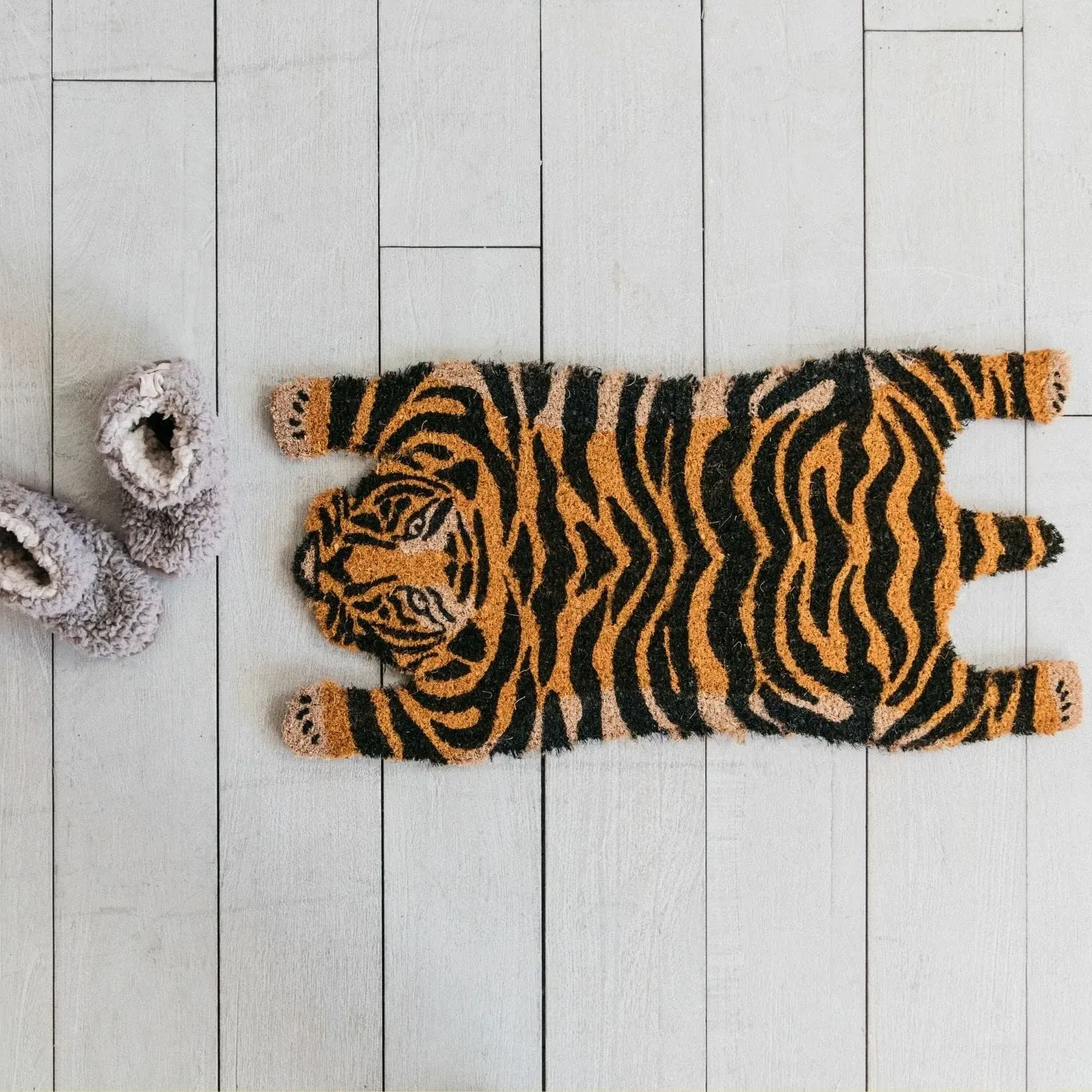 Tiger Doormat - Orange, Coir