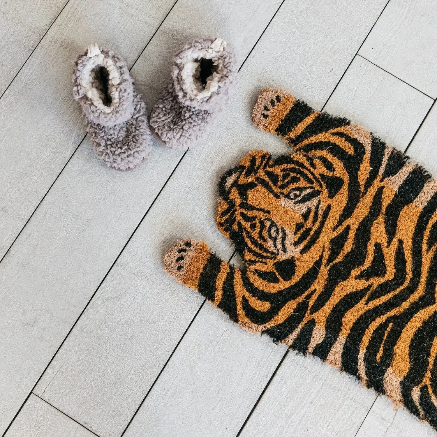 Tiger Doormat - Orange, Coir