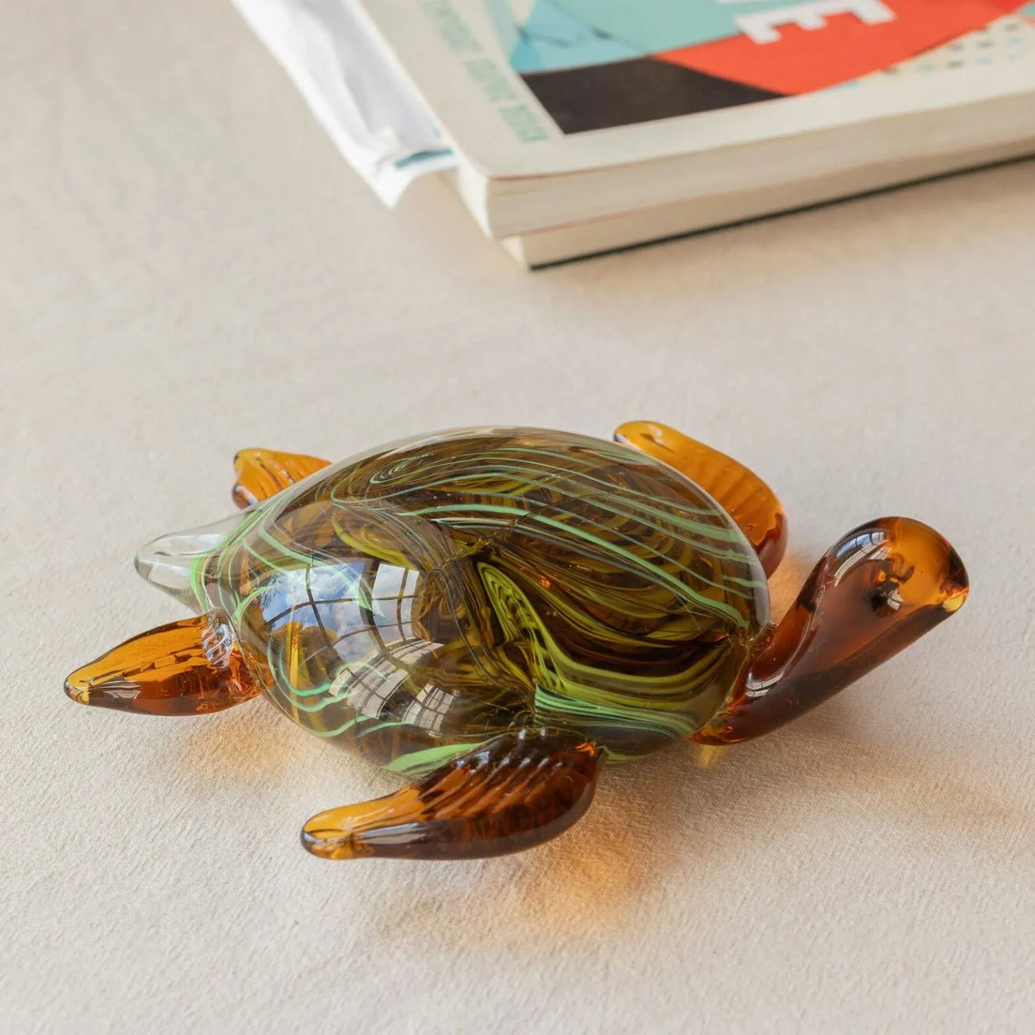 Timmy Turtle Glass Ornament - Green, Glass image