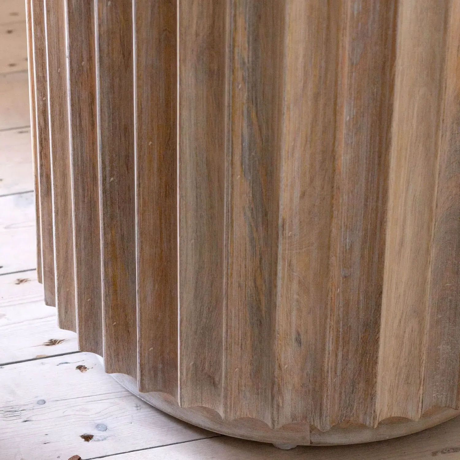 Tobin Round Side Table - Mango Wood, Stone