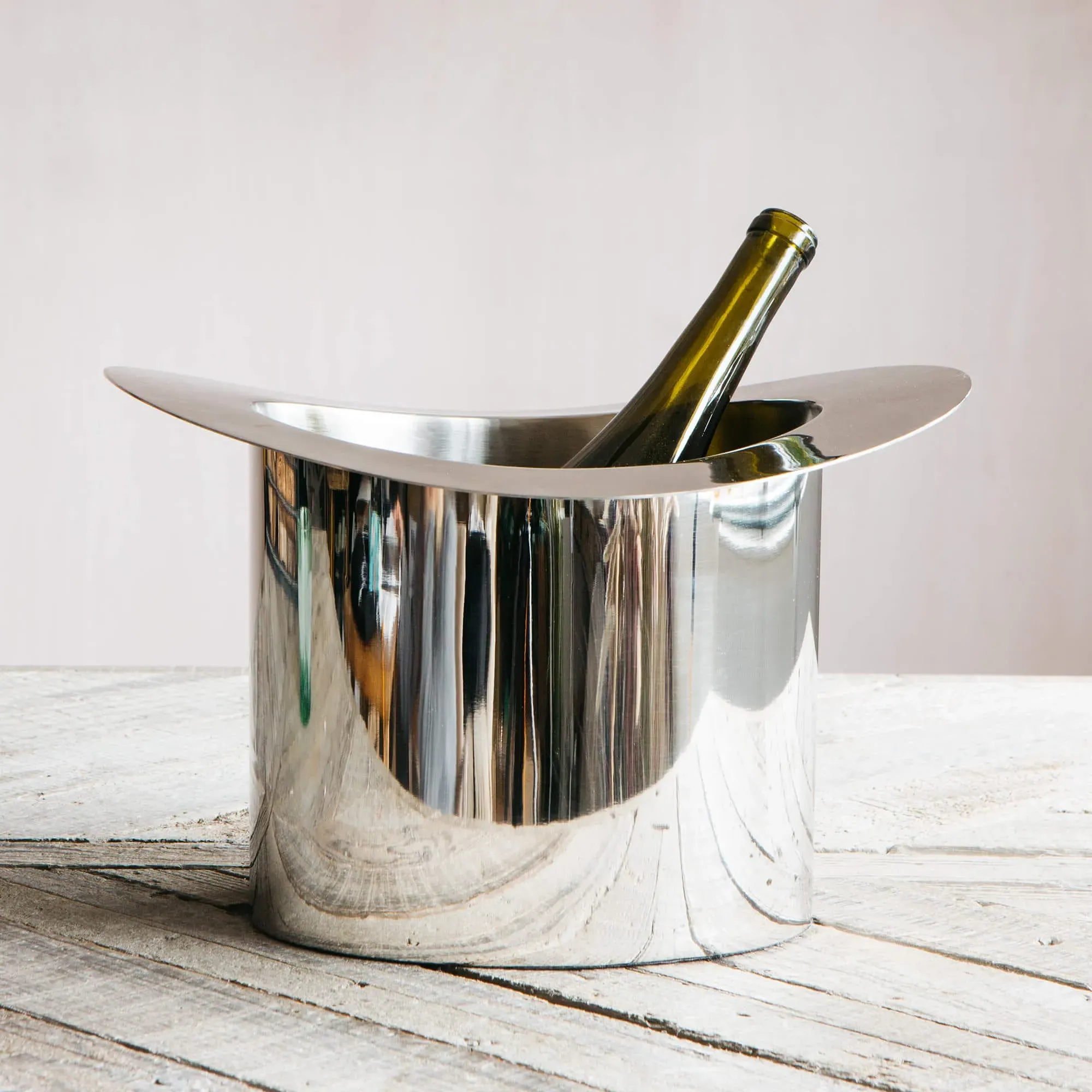 Top Hat Wine Bucket - Steel, Nickel image