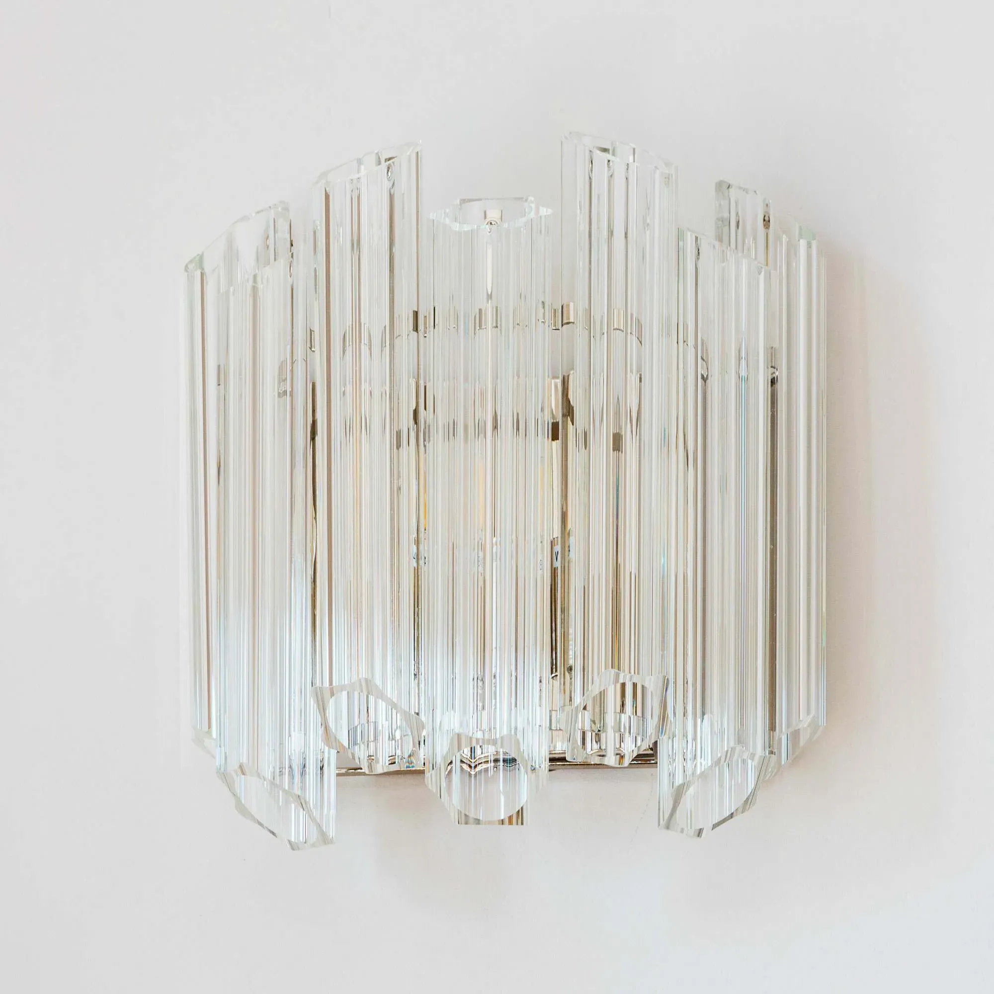 Tubular Glass Wall Light - Nickel