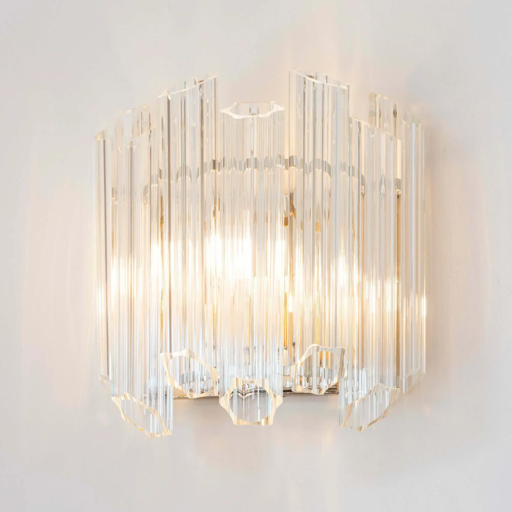 Tubular Glass Wall Light - Nickel
