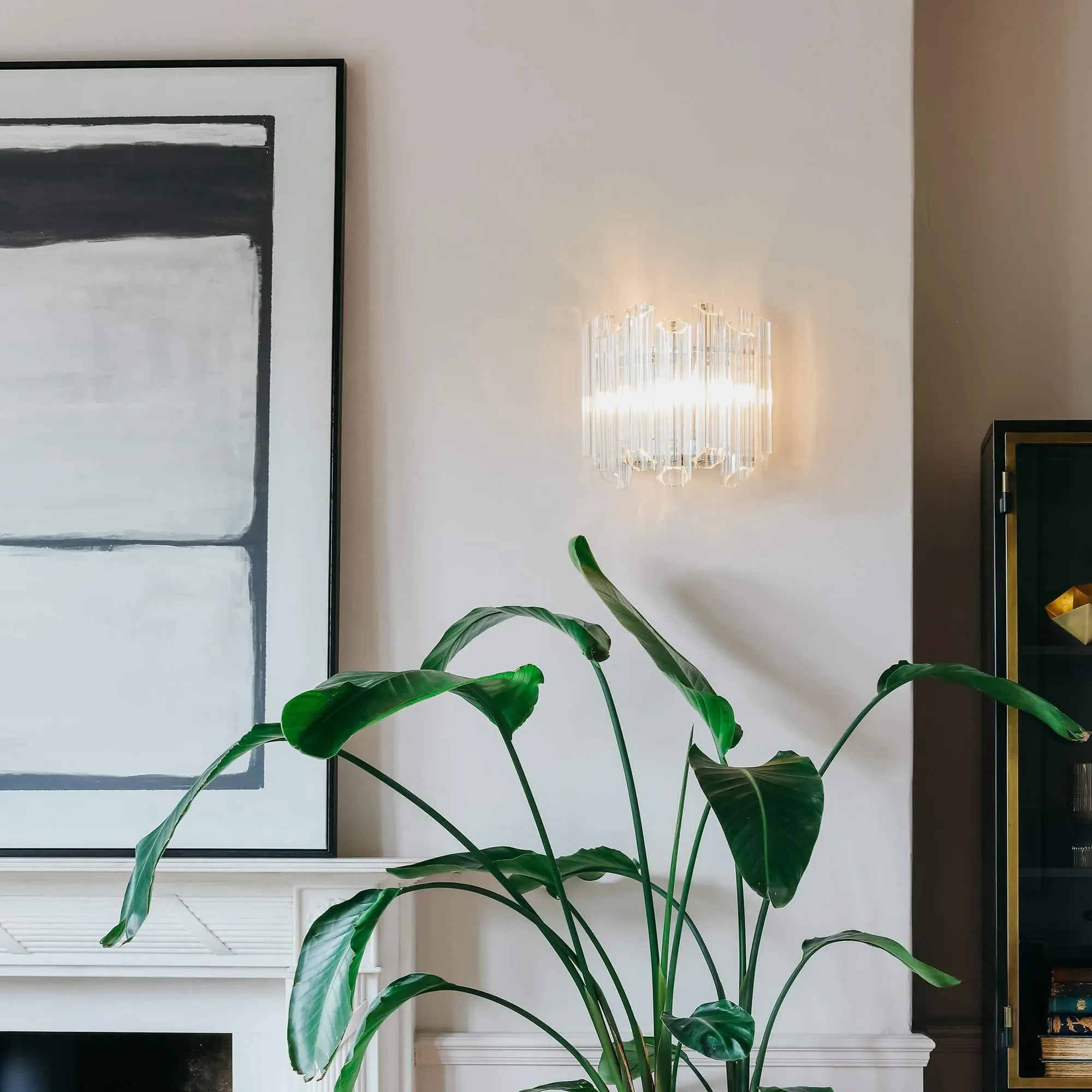 Tubular Glass Wall Light - Nickel