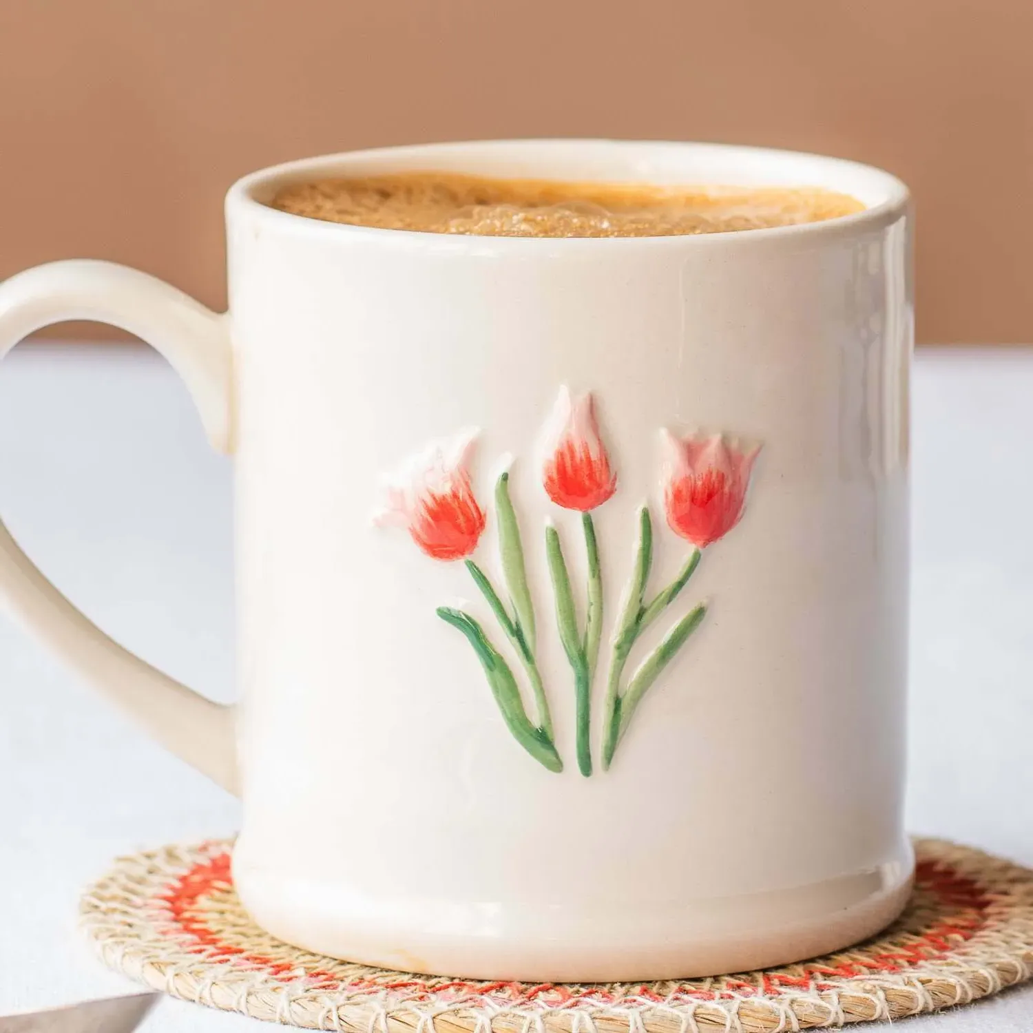 Tulips Motif Mug - Pink