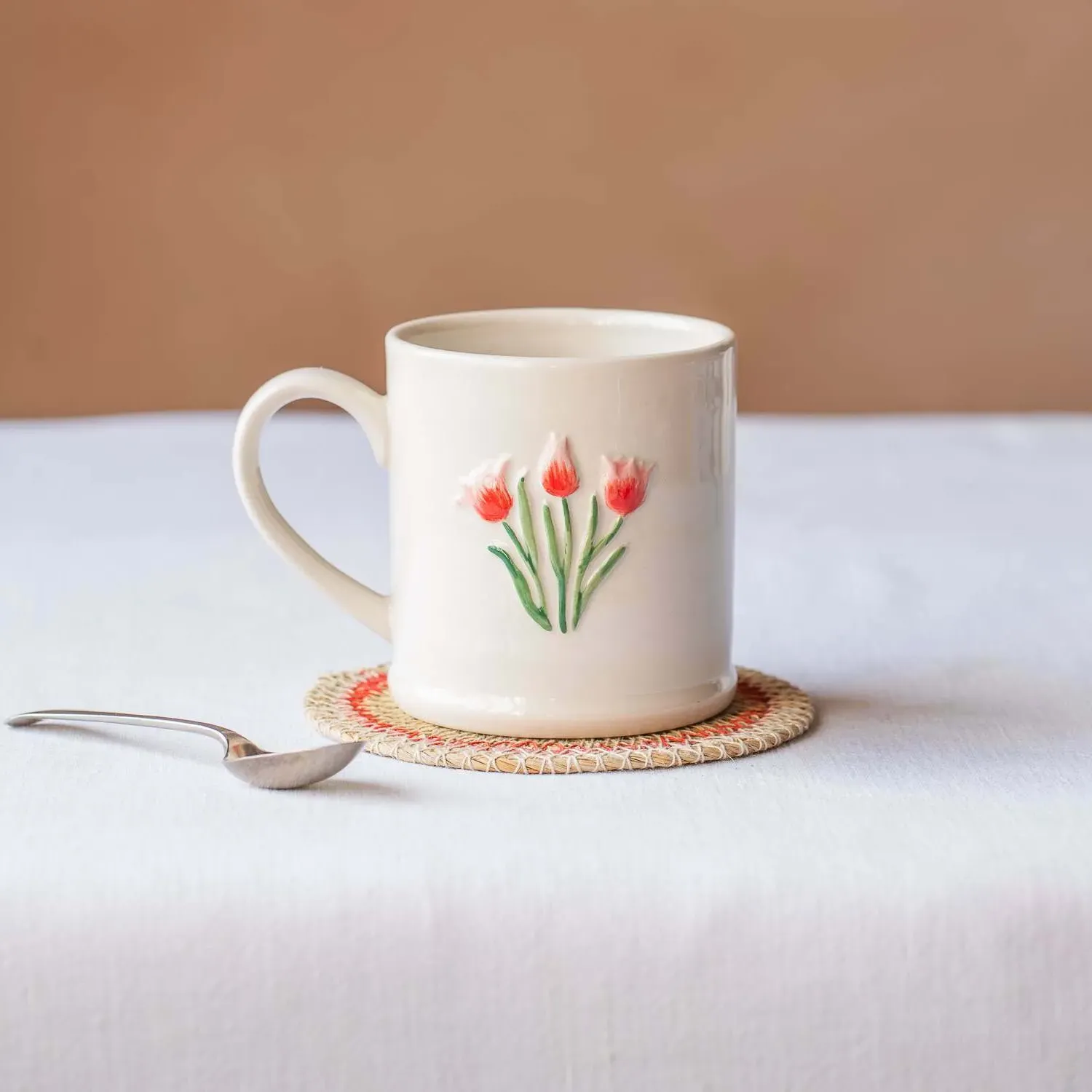 Tulips Motif Mug - Pink