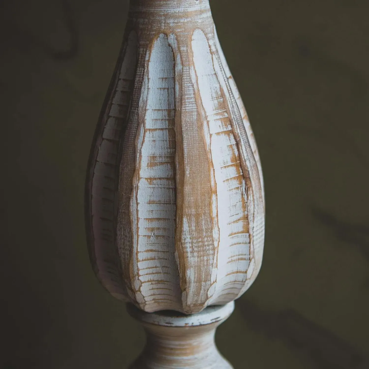 Turned Spindle Table Lamp with Shade - Iron, Pine Wood