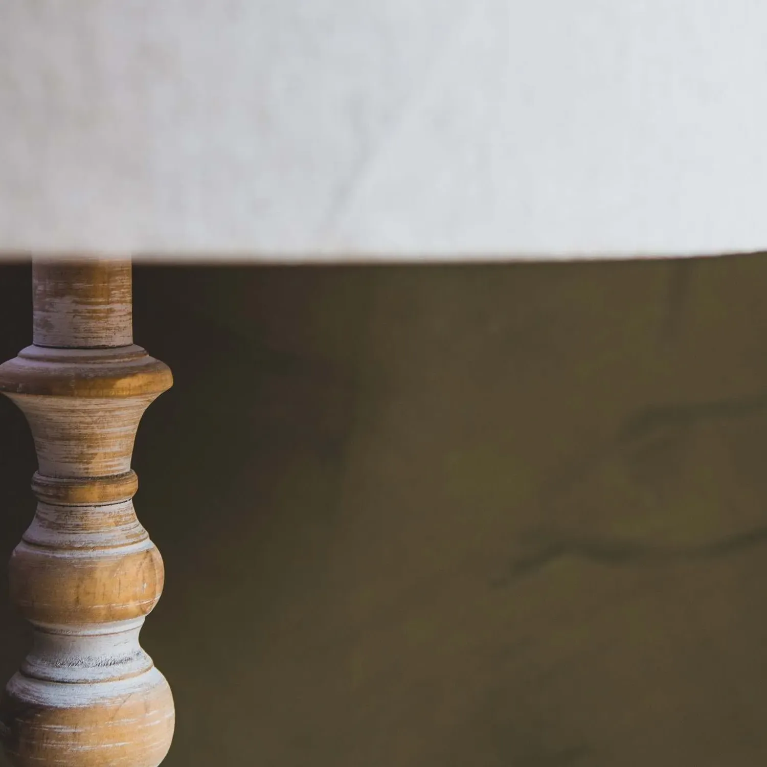 Turned Spindle Table Lamp with Shade - Iron, Pine Wood