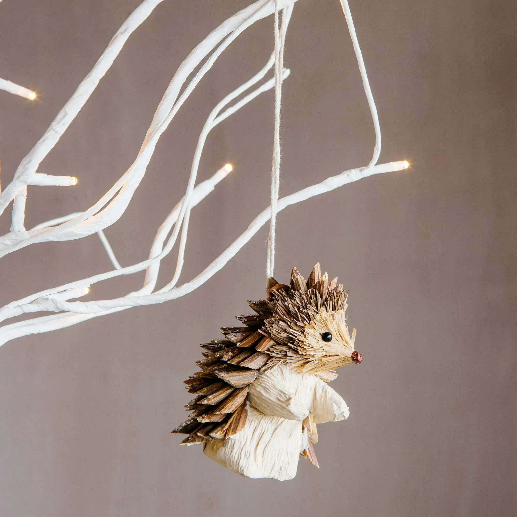 Twig Hedgehog Decoration - Silver image