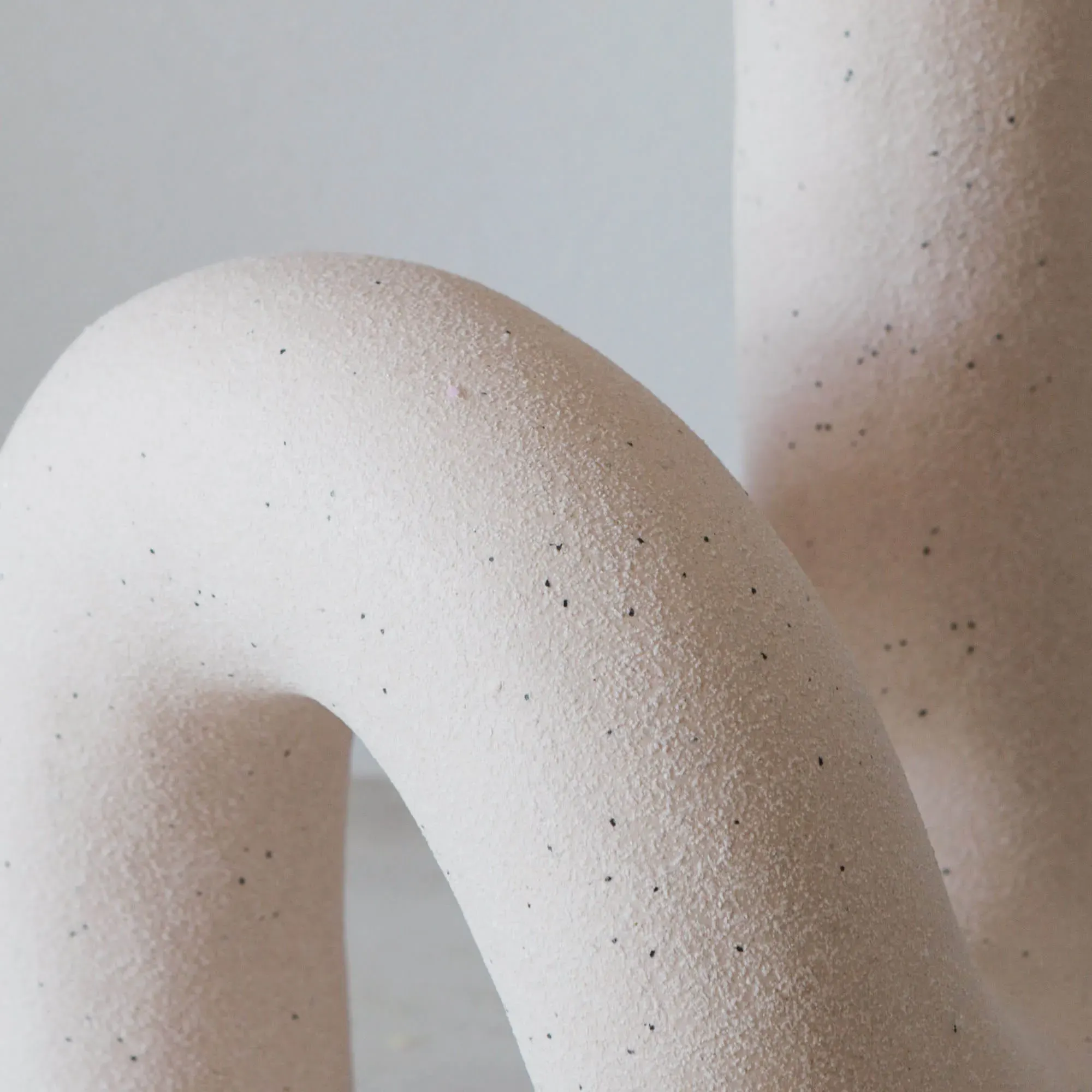 Twisted Candle Holder - Pale Pink, Ceramic