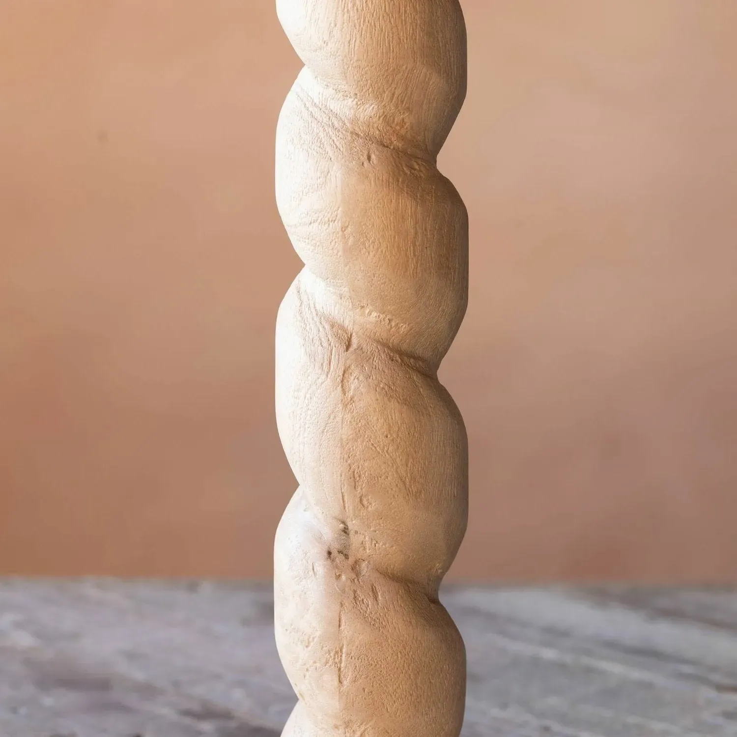 Twisted Table Lamp - Natural Wood