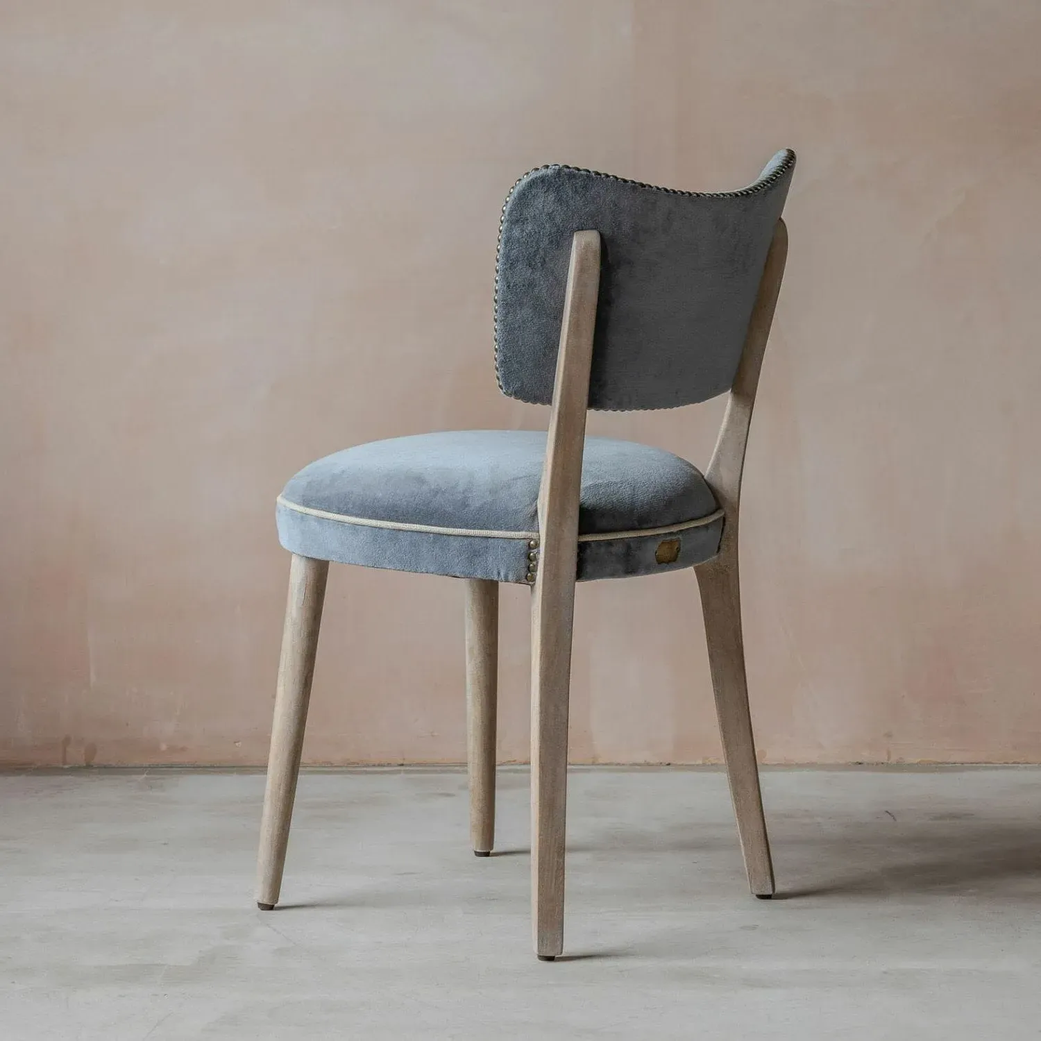 Upholstered Dining Chair - Grey, Velvet