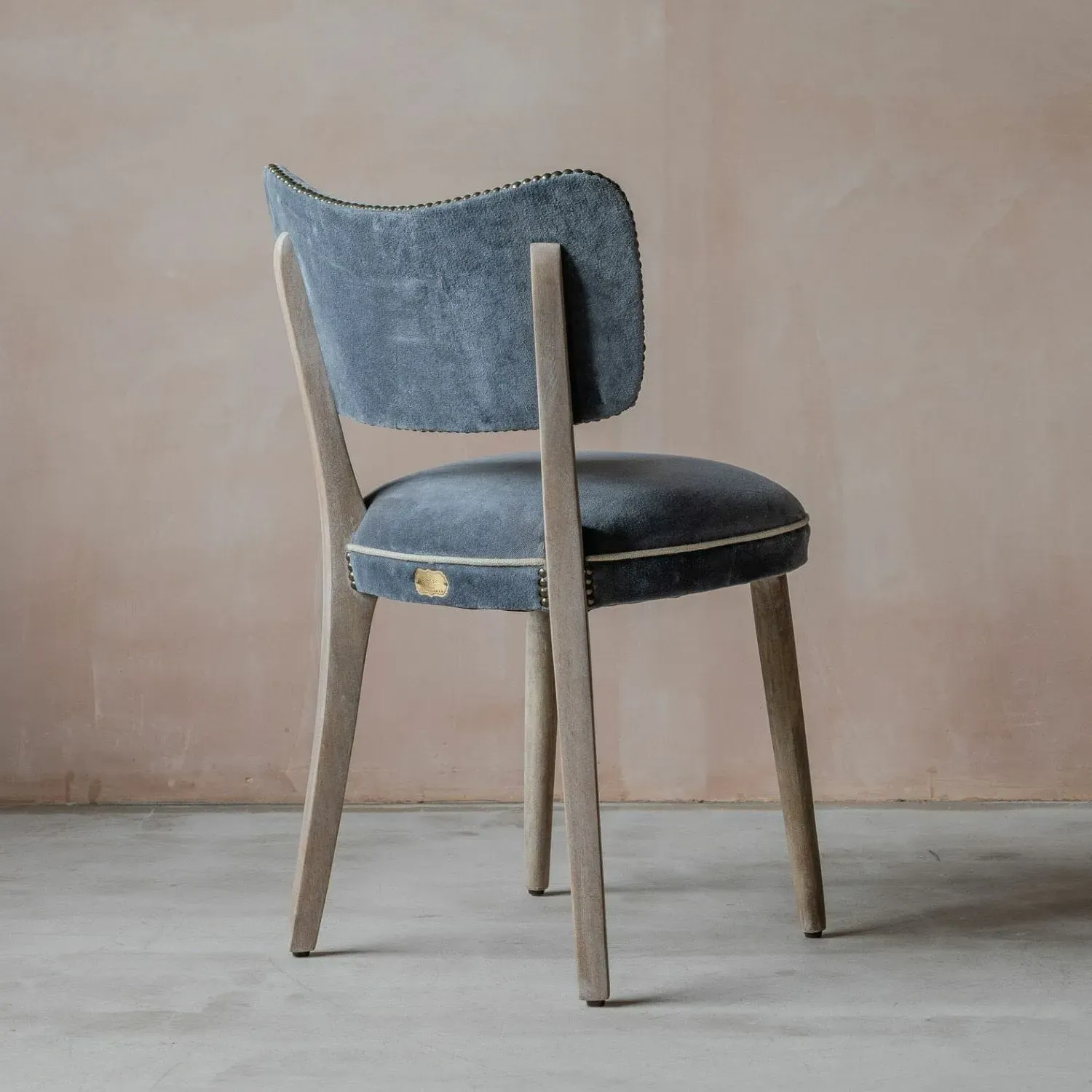 Upholstered Dining Chair - Grey, Velvet