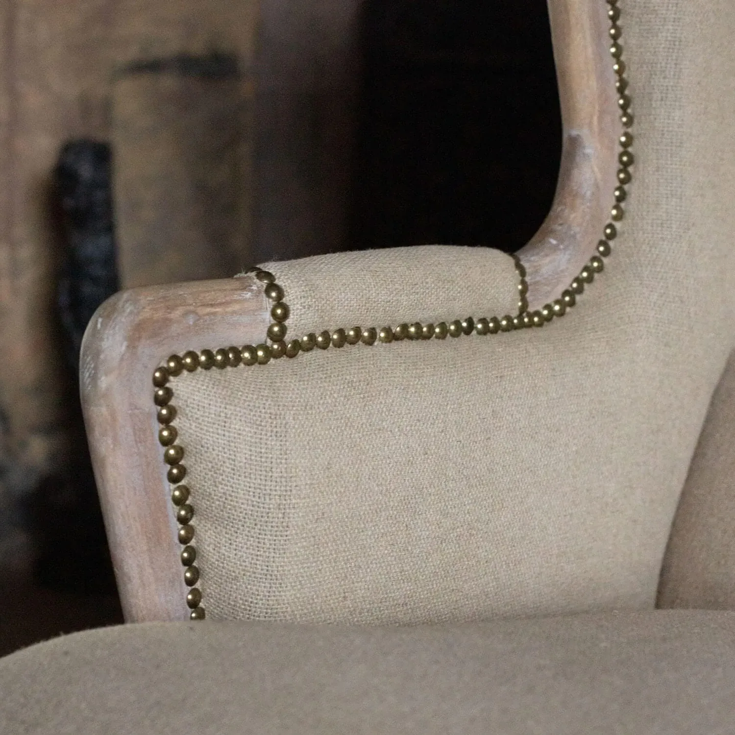 Valentin Armchair with Stud Detailing - Yellow, Velvet