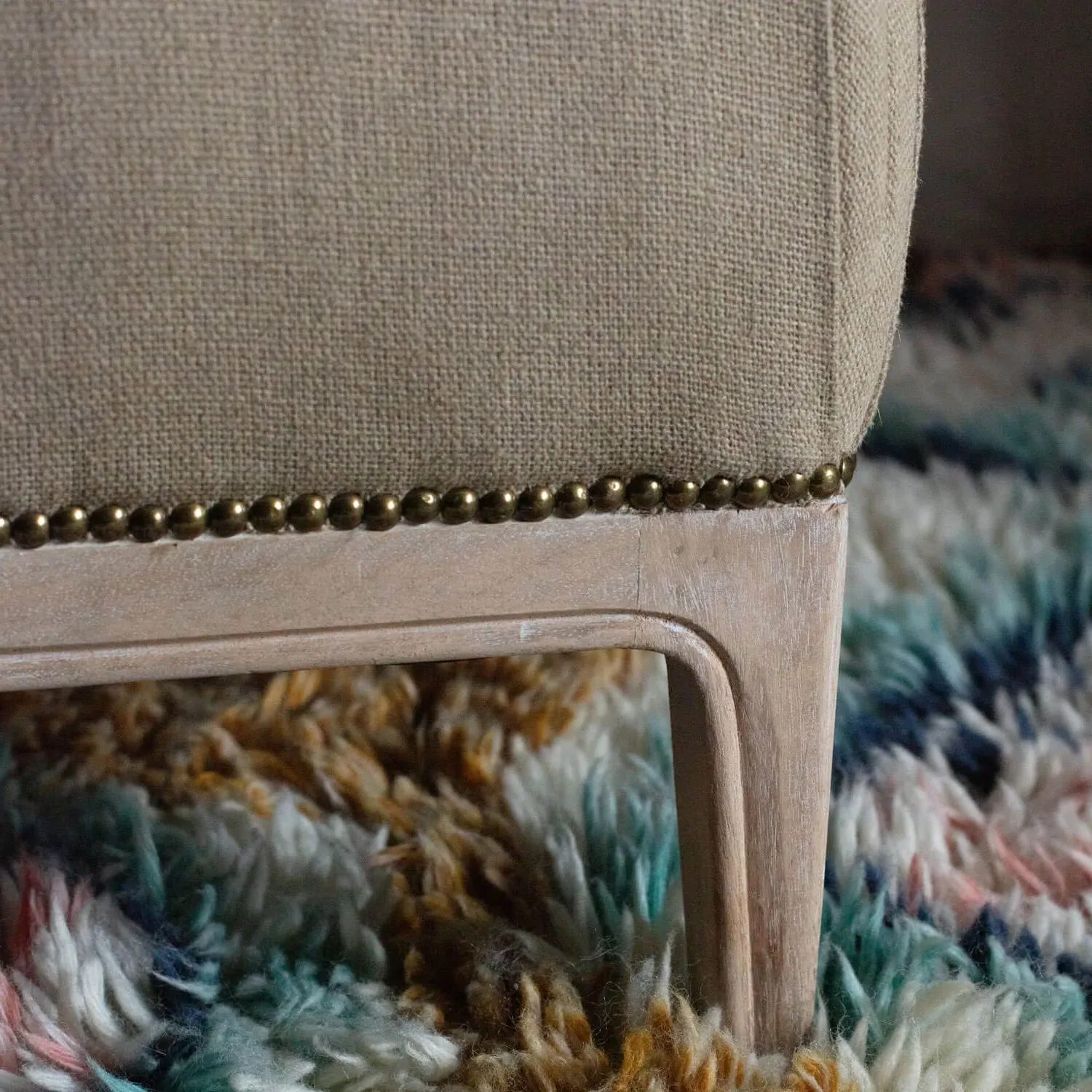 Valentin Armchair with Stud Detailing - Yellow, Velvet