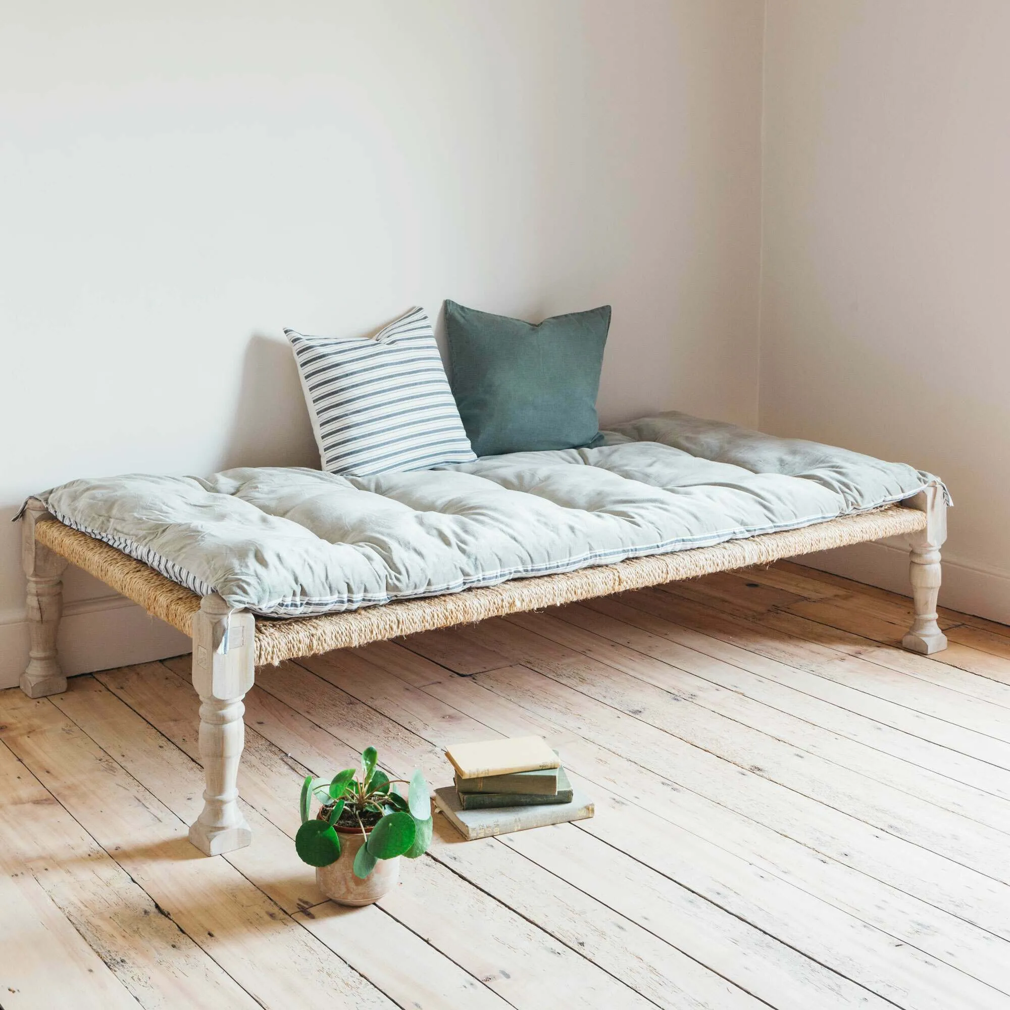 Velvet Bed Roll with Storage Bag - Mustard, Cotton