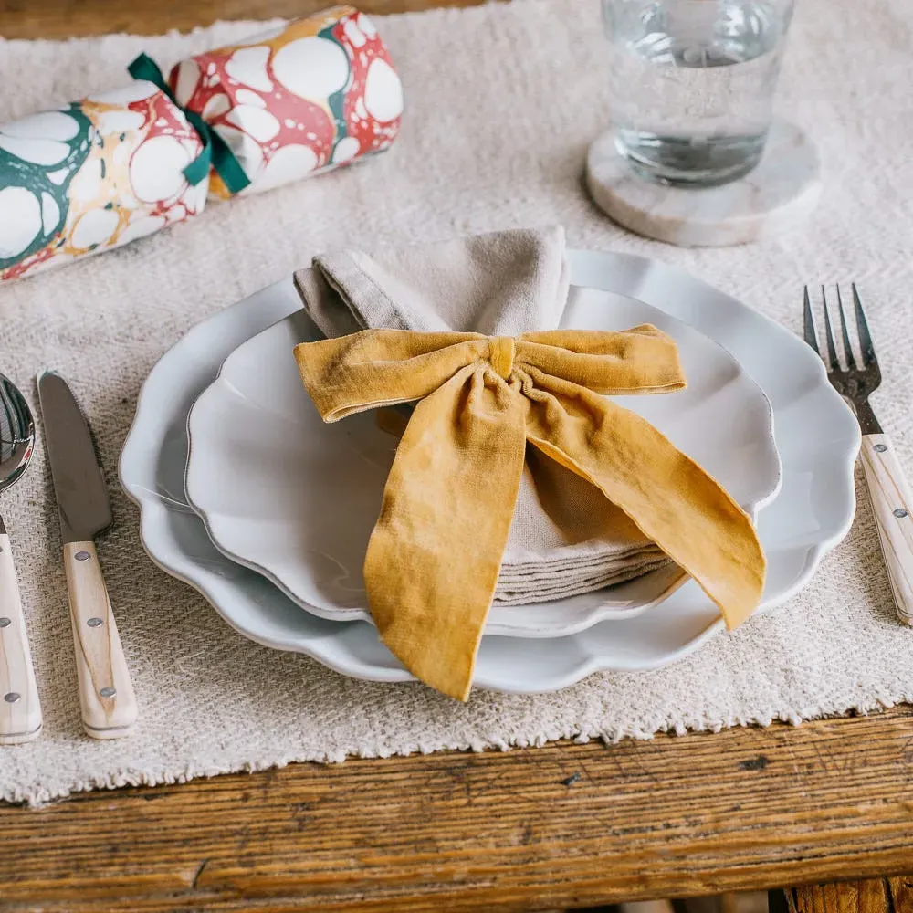 Velvet Bow - Red & White Stripe