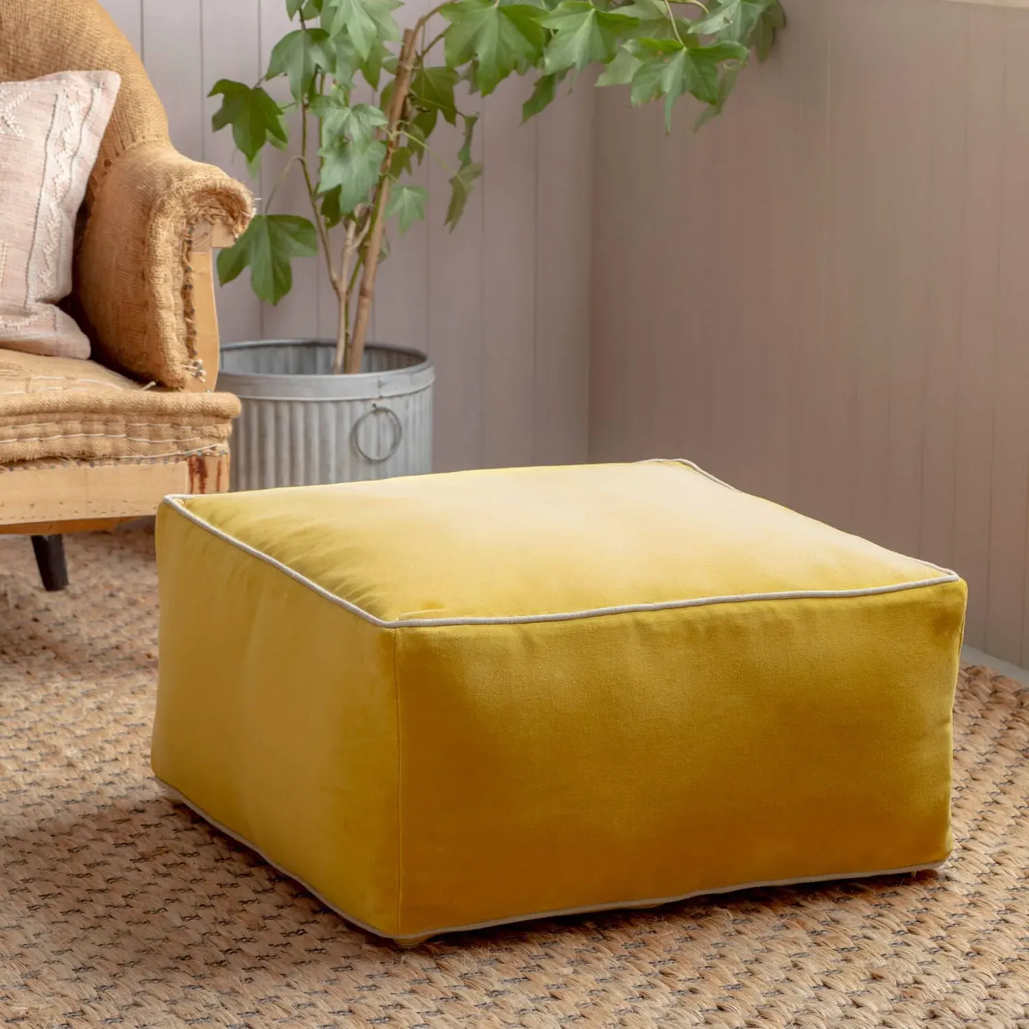 Velvet Pouffe - Teal