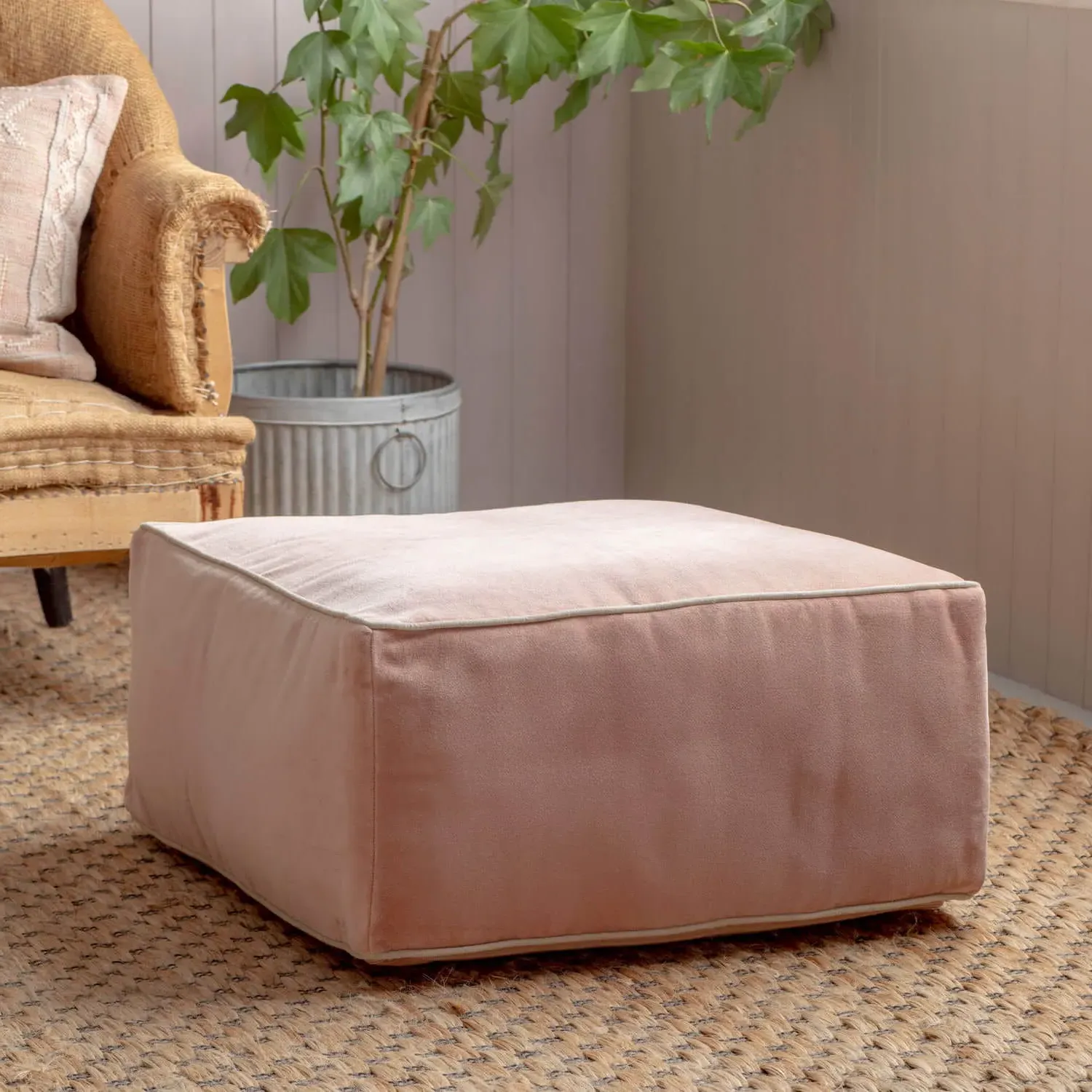 Velvet Pouffe - Teal