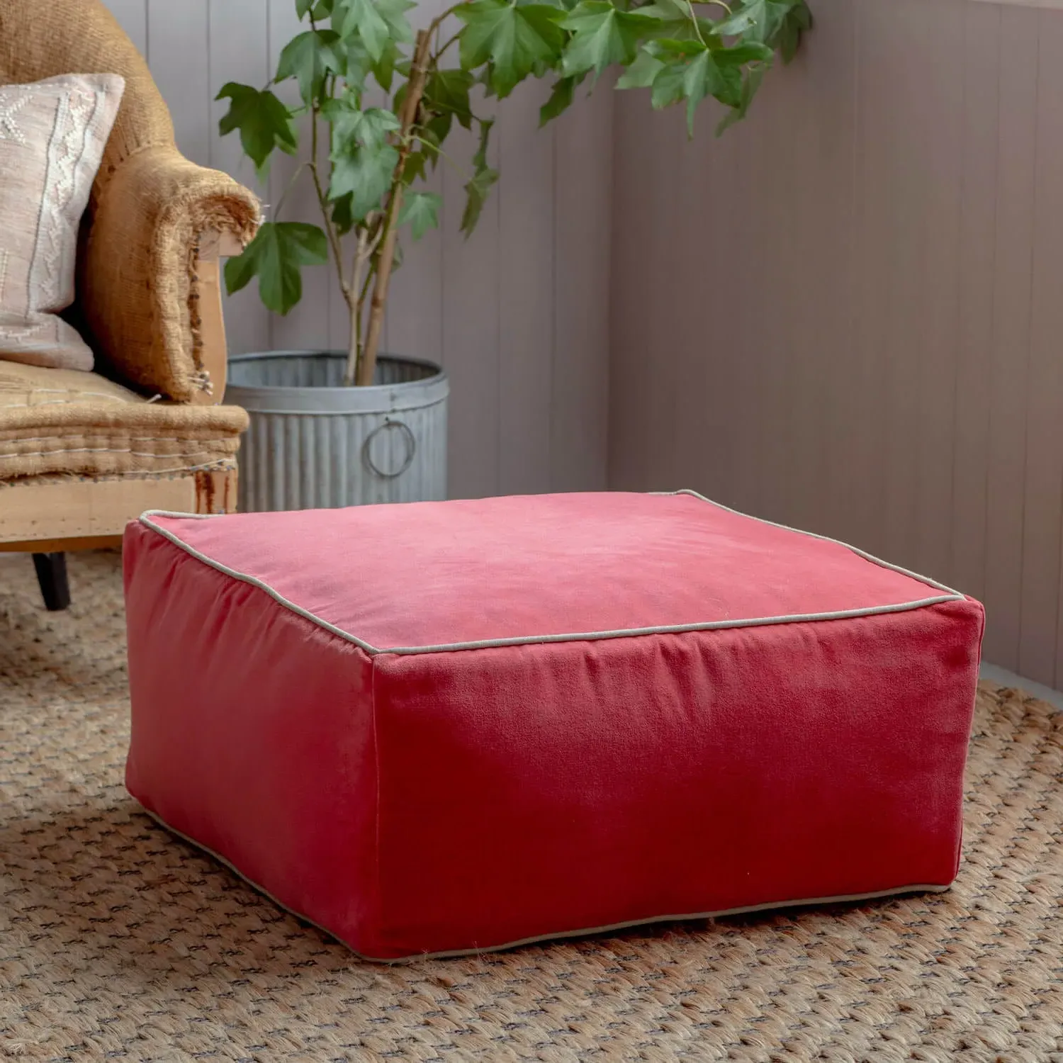 Velvet Pouffe - Teal