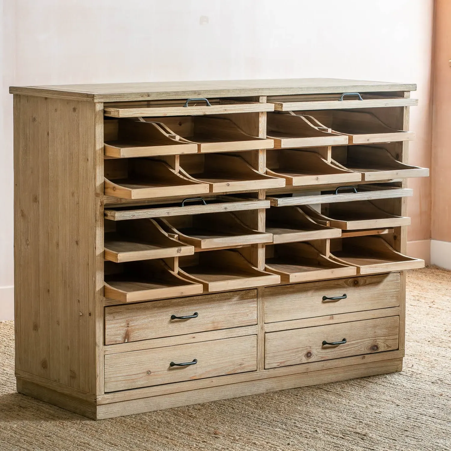 Verity Small Sideboard with Glass Doors - Pine