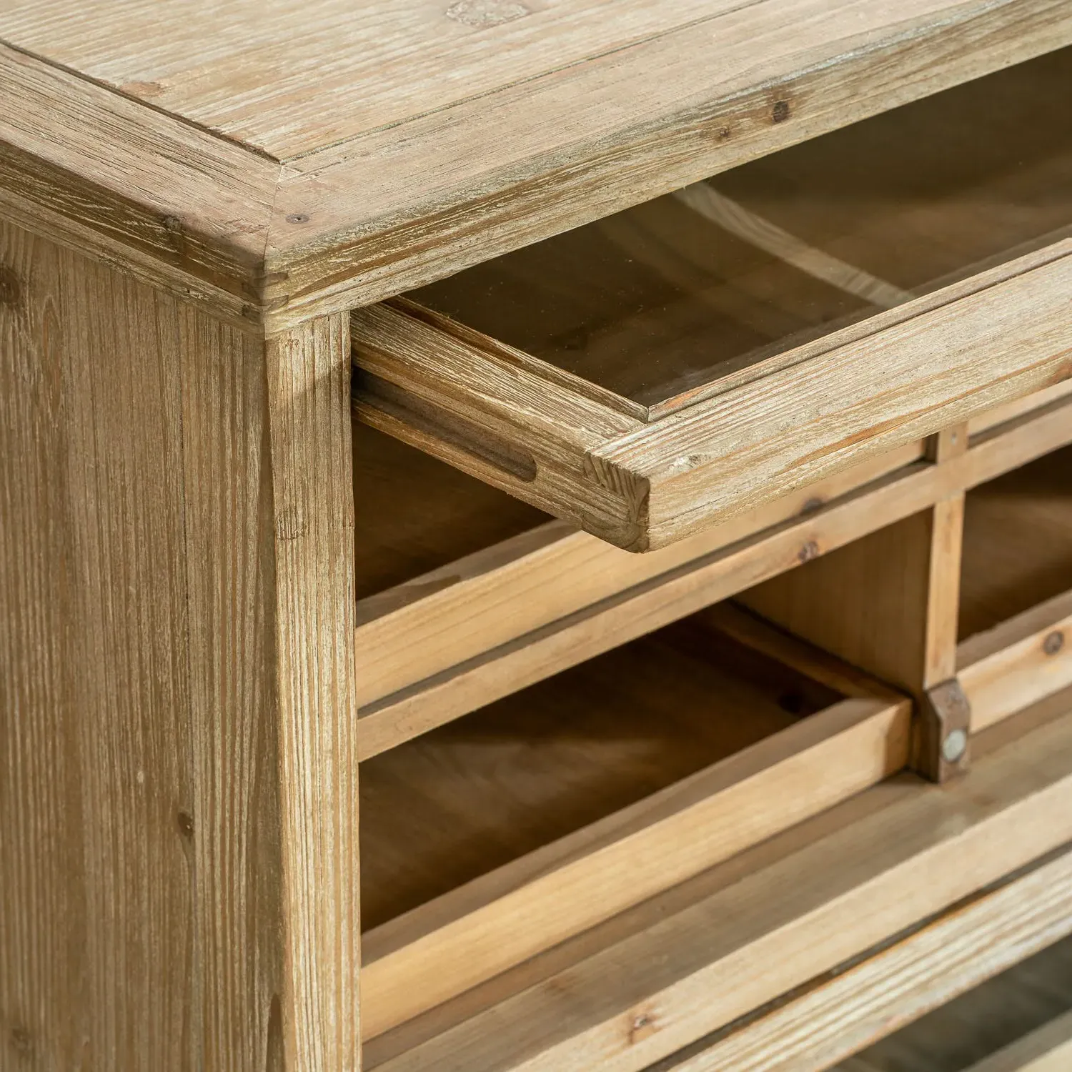 Verity Small Sideboard with Glass Doors - Pine