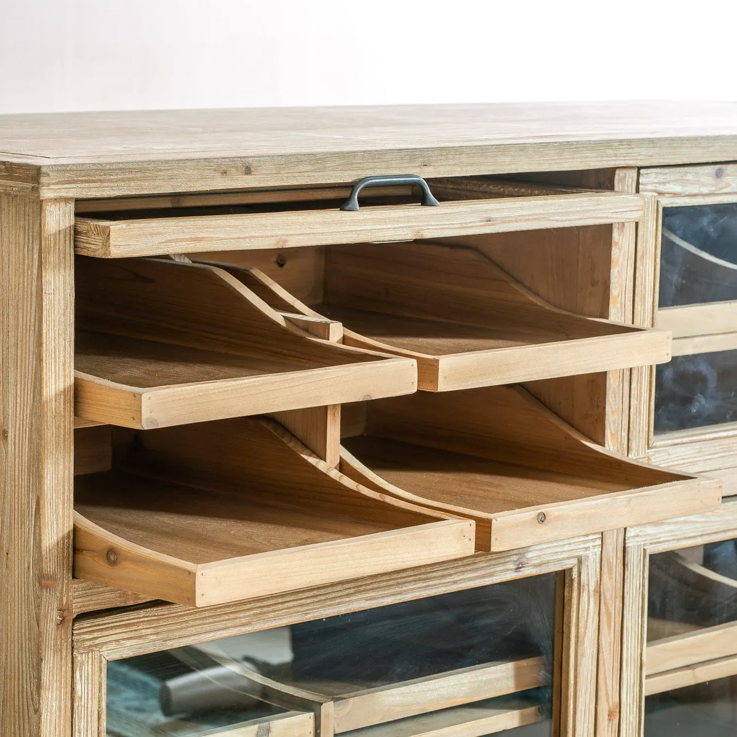 Verity Small Sideboard with Glass Doors - Pine