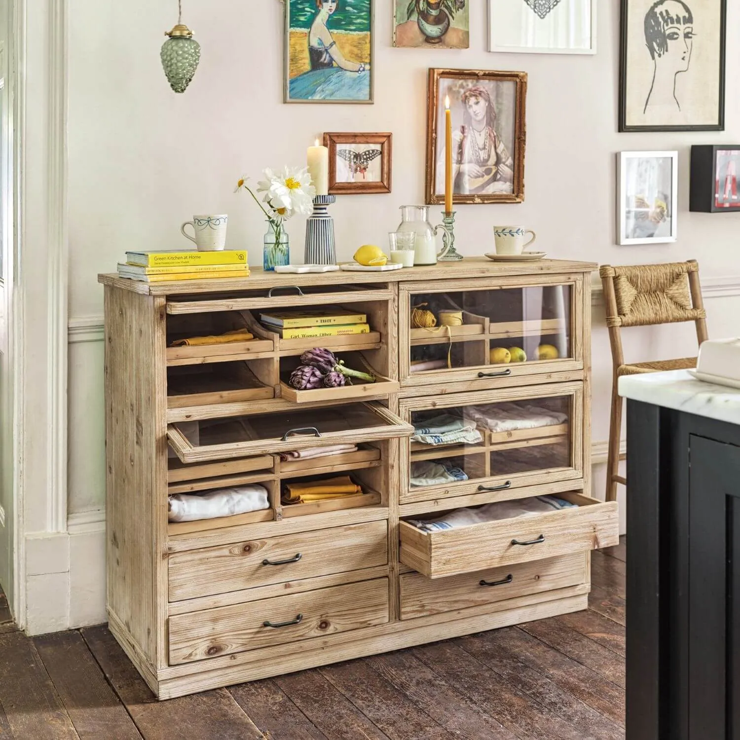 Verity Small Sideboard with Glass Doors - Pine image