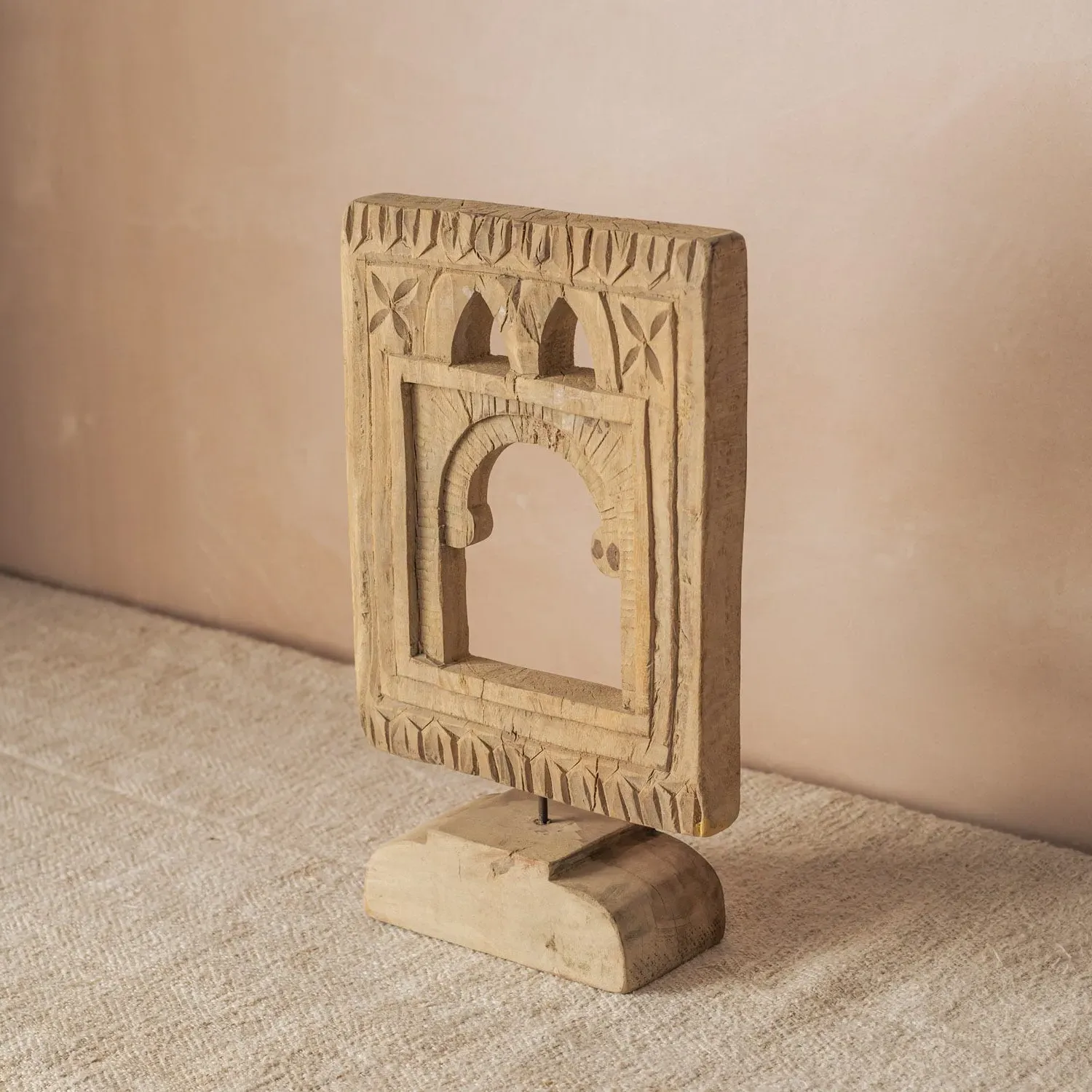 Vintage Carved Panel on Stand III - Wood