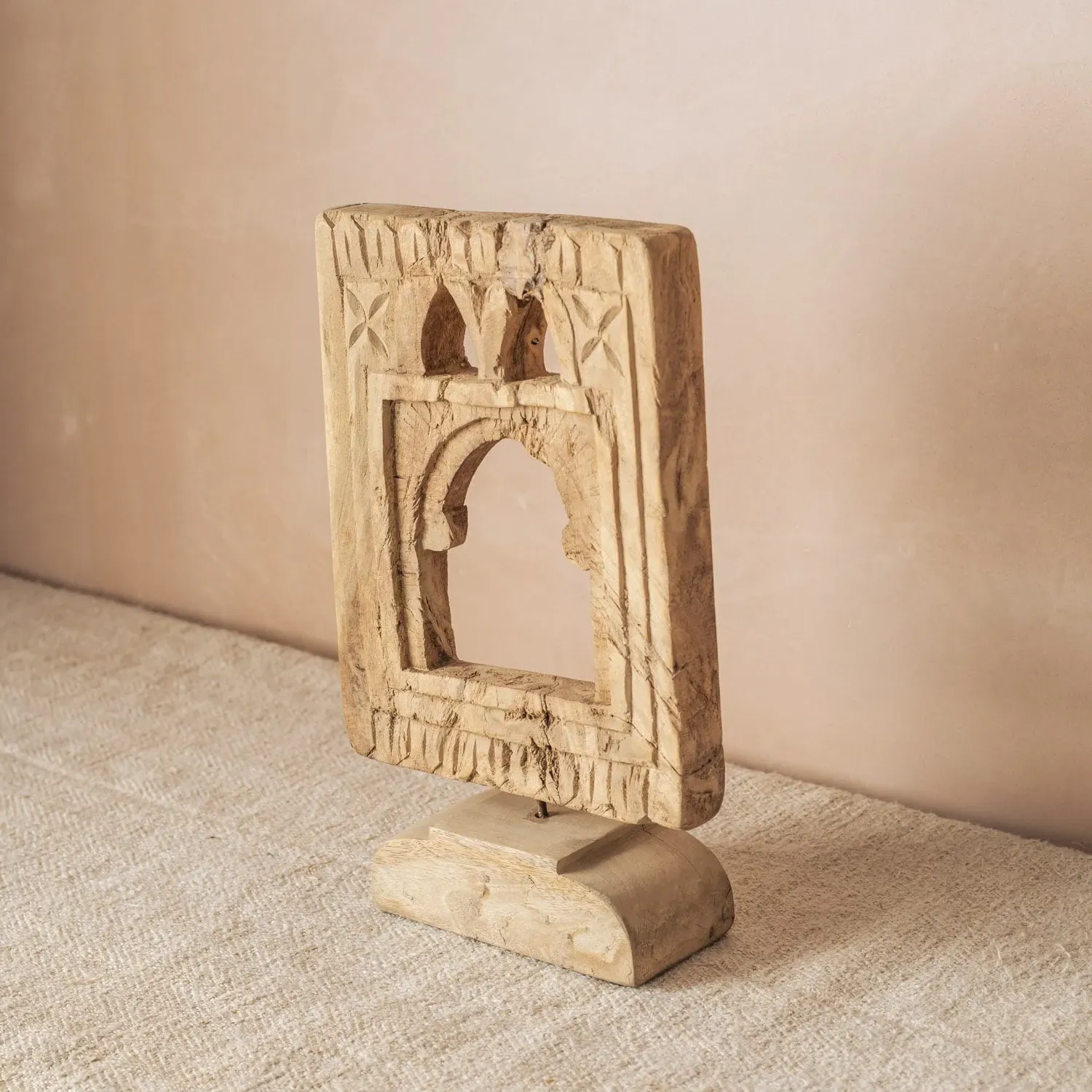 Vintage Carved Panel on Stand IX - Wood