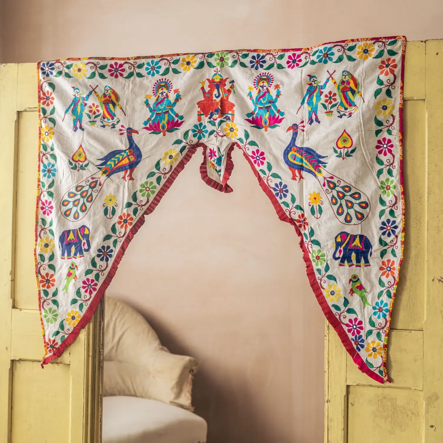 Vintage Embroidered Door Hanging XV - Cotton