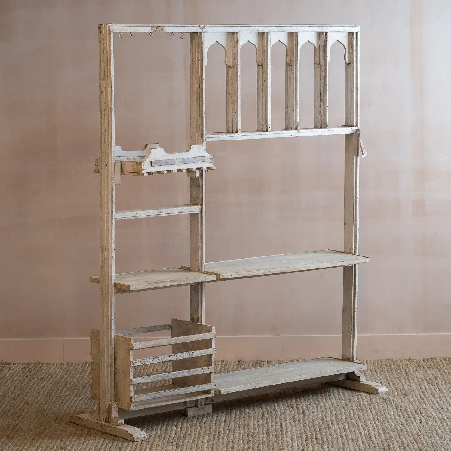 Vintage Natural Wooden Display Shelves - Teak Wood