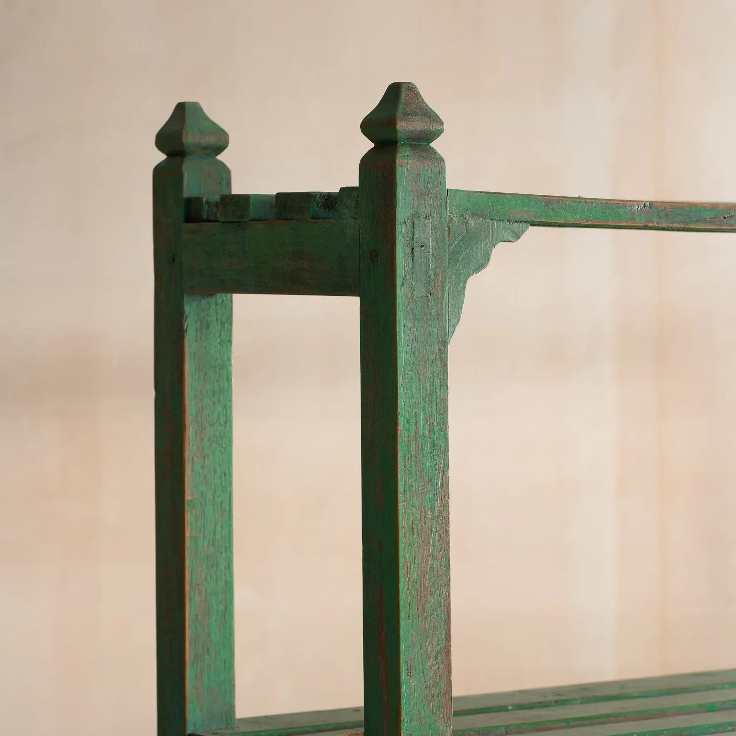 Vintage Painted Shelving Unit - Emerald Green, Teak