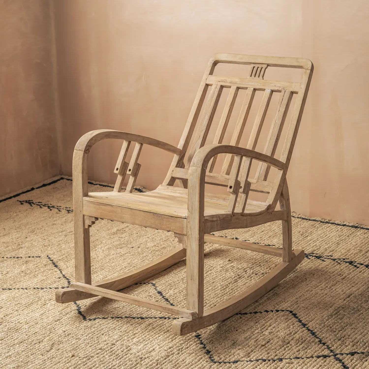 Vintage Rocking Chair - Light Wood, Teak