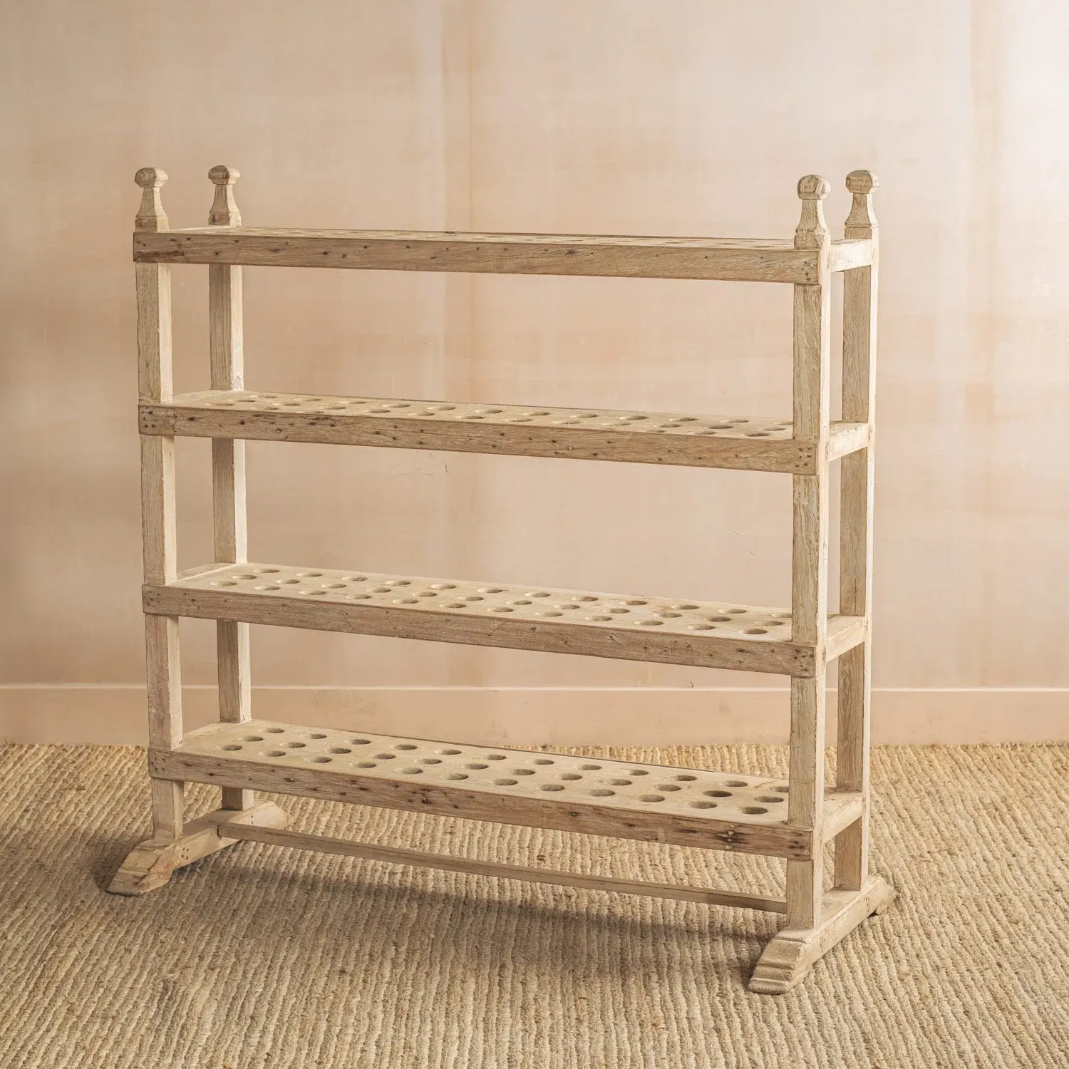 Vintage Shelving Unit with Holes - Light Wood, Teak