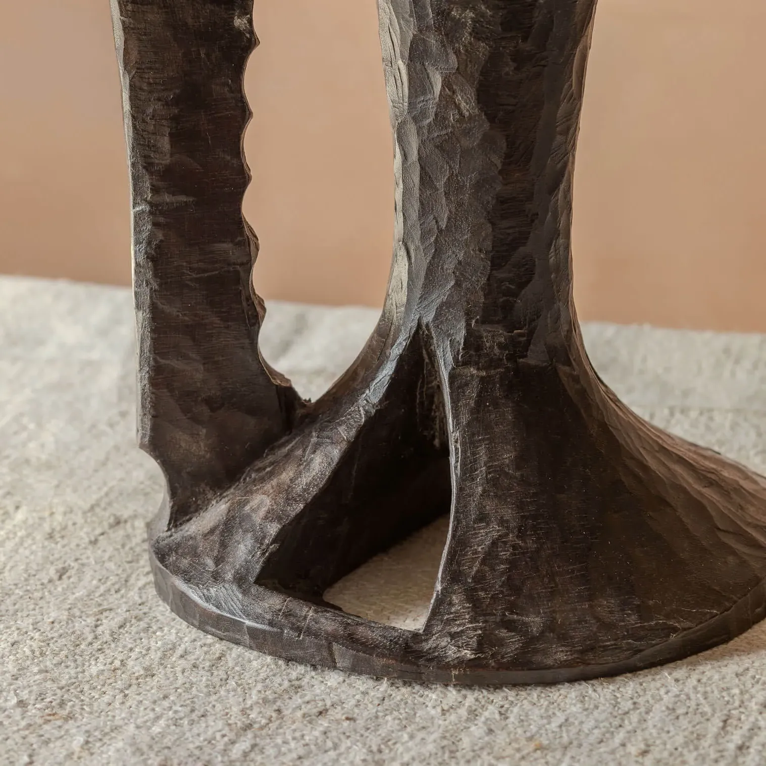 Vintage Tall Display Dish - Dark Wood