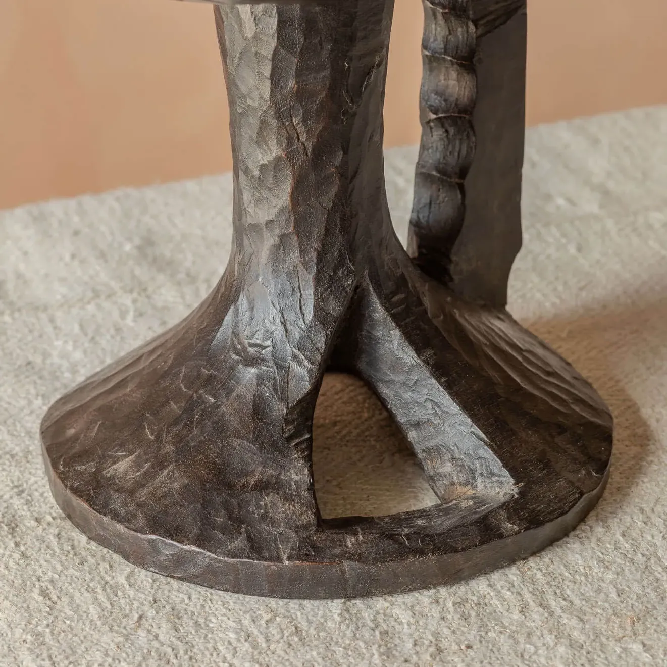 Vintage Tall Display Dish - Dark Wood