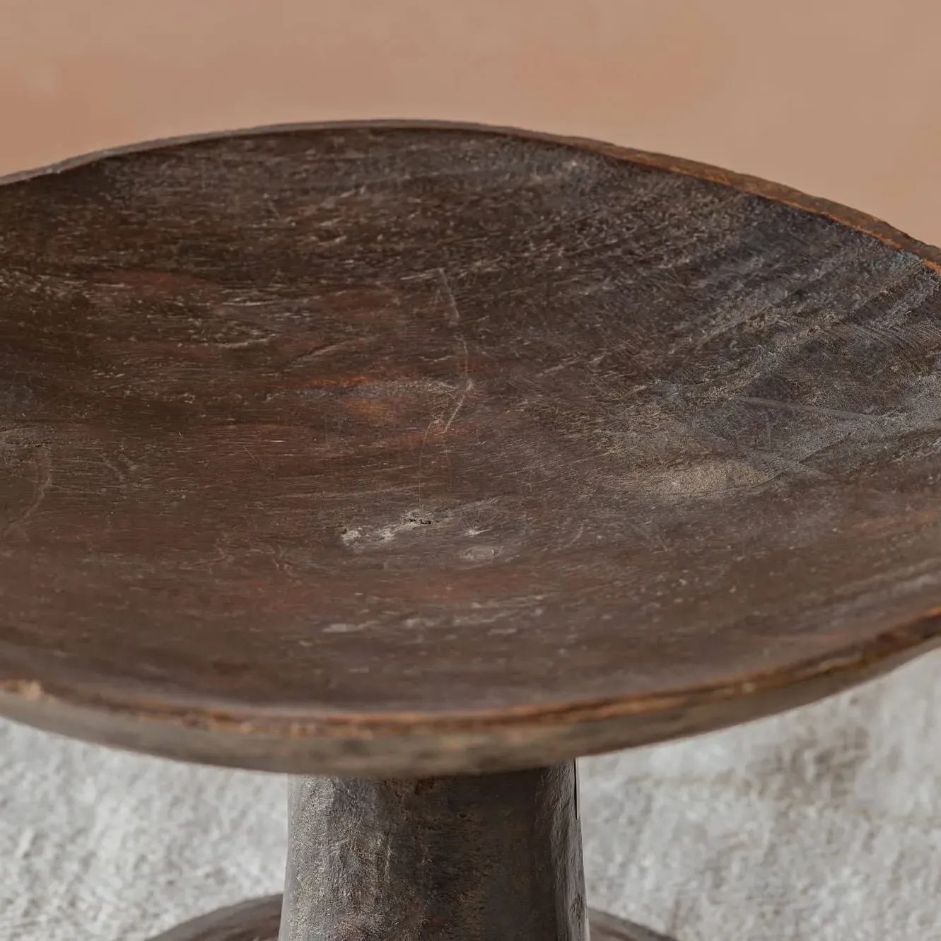 Vintage Tall Display Dish - Wood