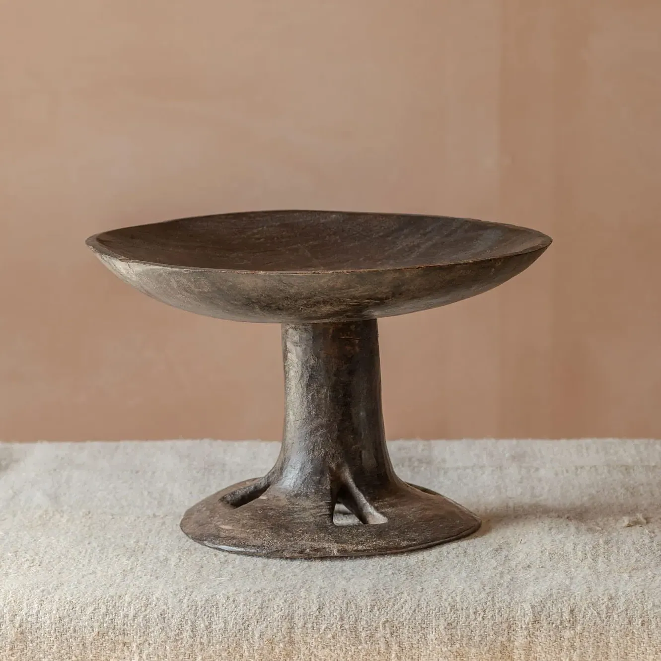 Vintage Tall Display Dish - Wood