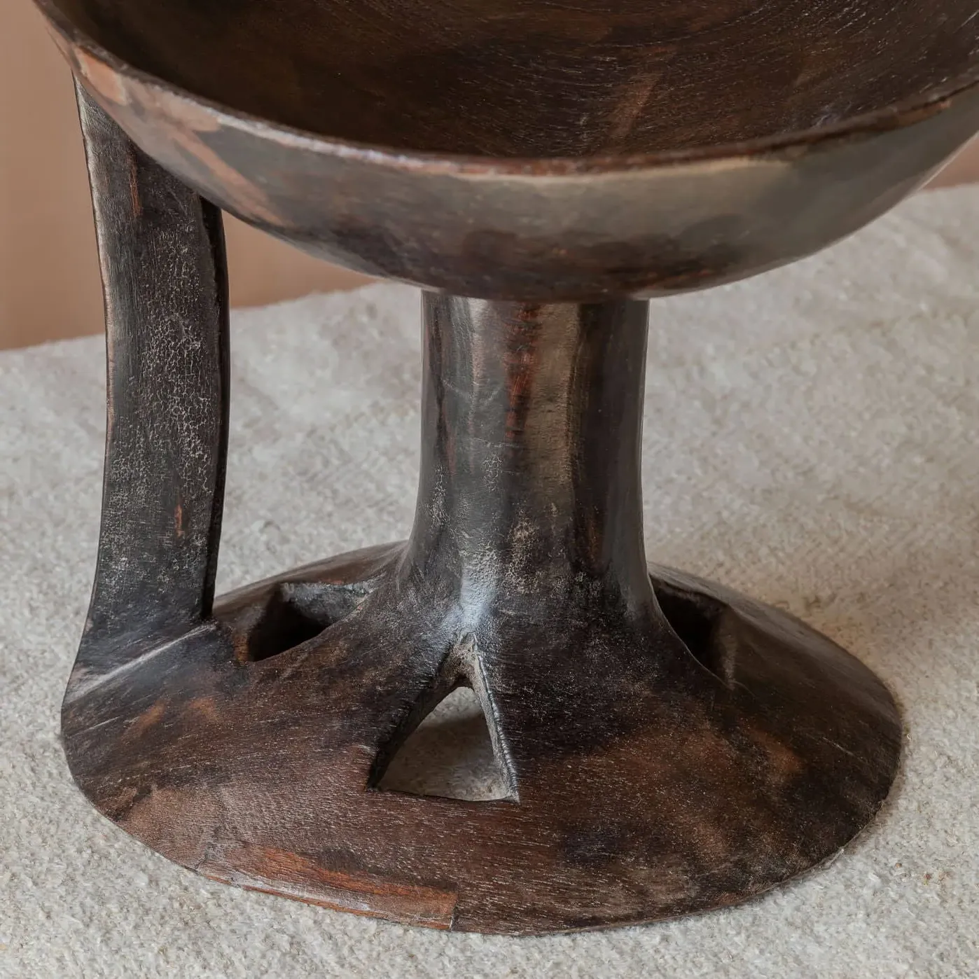 Vintage Tall Display Dish - Wood