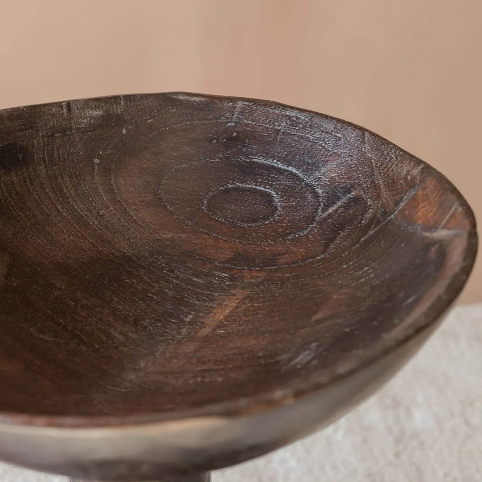 Vintage Tall Display Dish - Wood