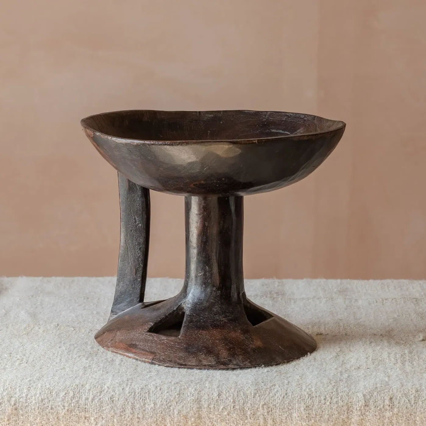 Vintage Tall Display Dish - Wood